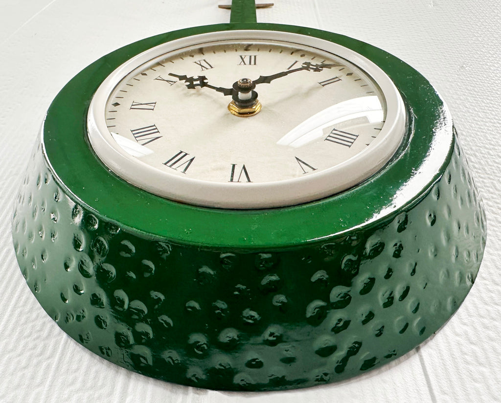 Vintage Green Frying Pan Kitchen Wall Clock | Adelaide Clocks