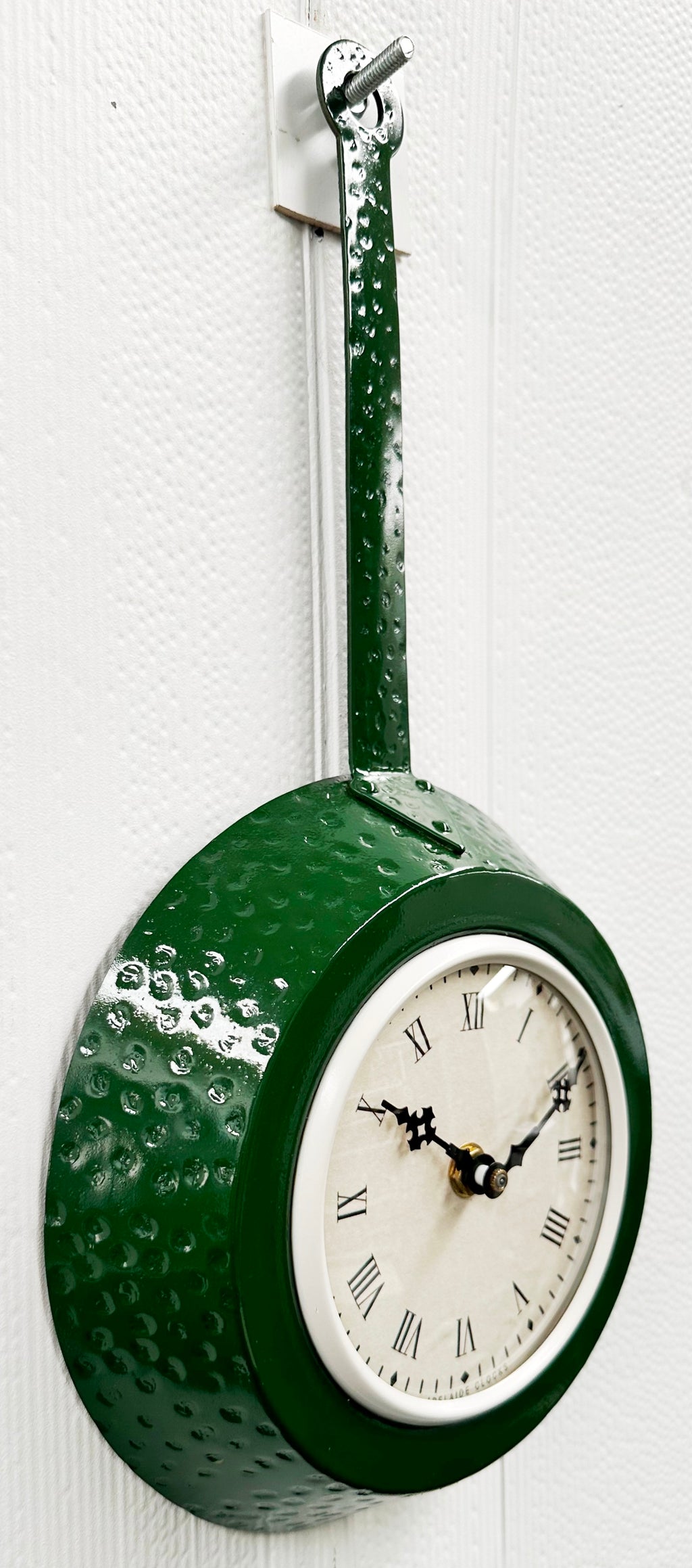 Vintage Green Frying Pan Kitchen Wall Clock | Adelaide Clocks