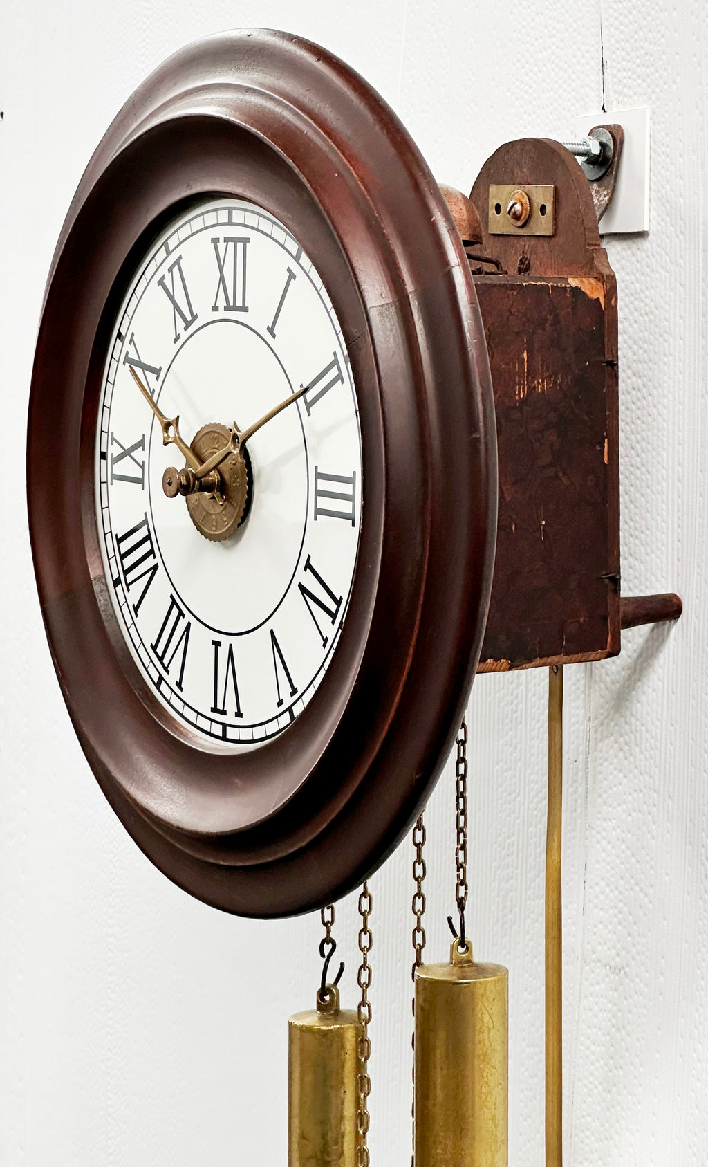 Antique Top Bell Alarm Strike Pendulum Wall Clock | Adelaide Clocks