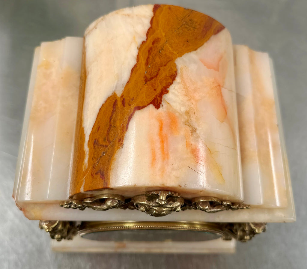 Antique French White Marble Quartz Mantel Clock | Adelaide Clocks