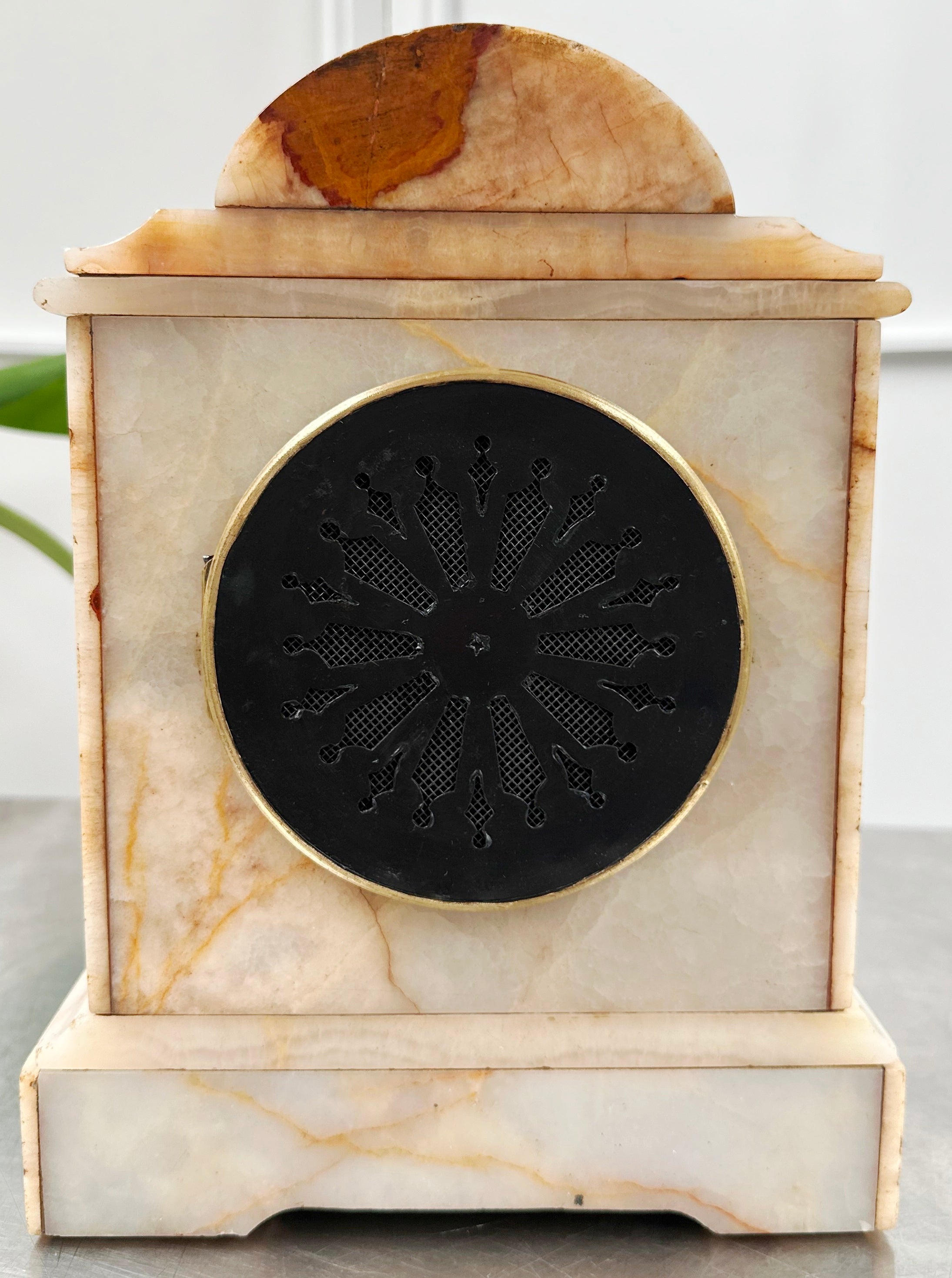 Antique French White Marble Quartz Mantel Clock | Adelaide Clocks