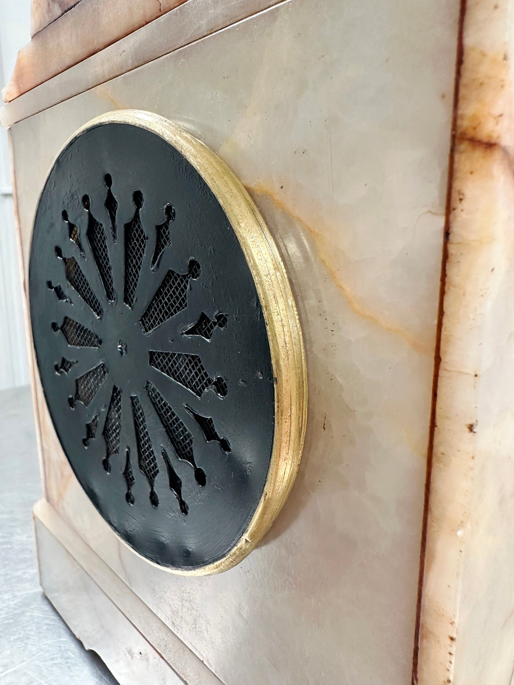 Antique French White Marble Quartz Mantel Clock | Adelaide Clocks