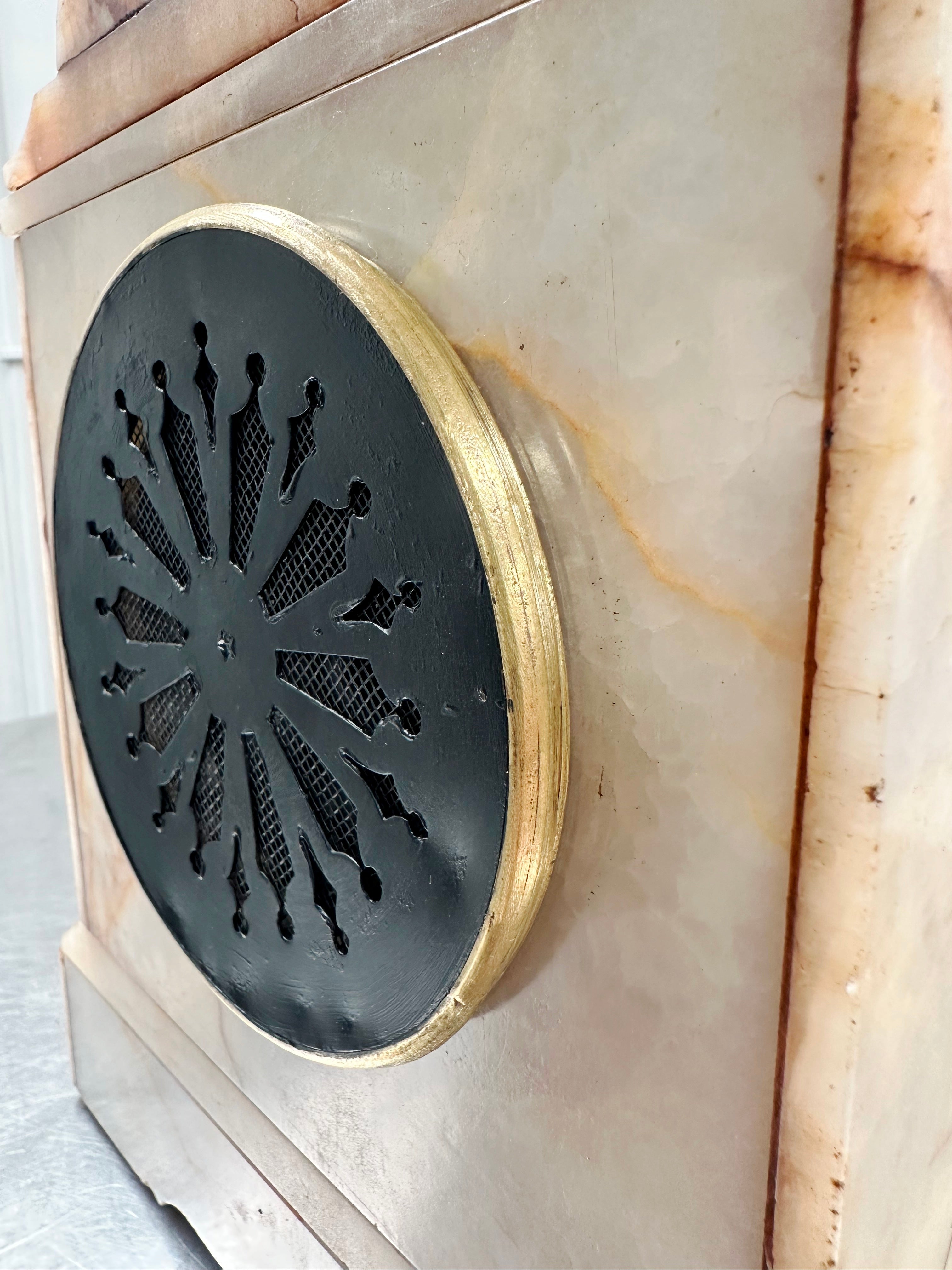 Antique French White Marble Quartz Mantel Clock | Adelaide Clocks