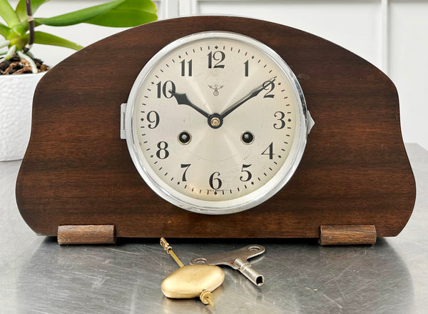 Vintage FMS Hammer on Coil Strike Pendulum Mantel Clock | Adelaide Clocks