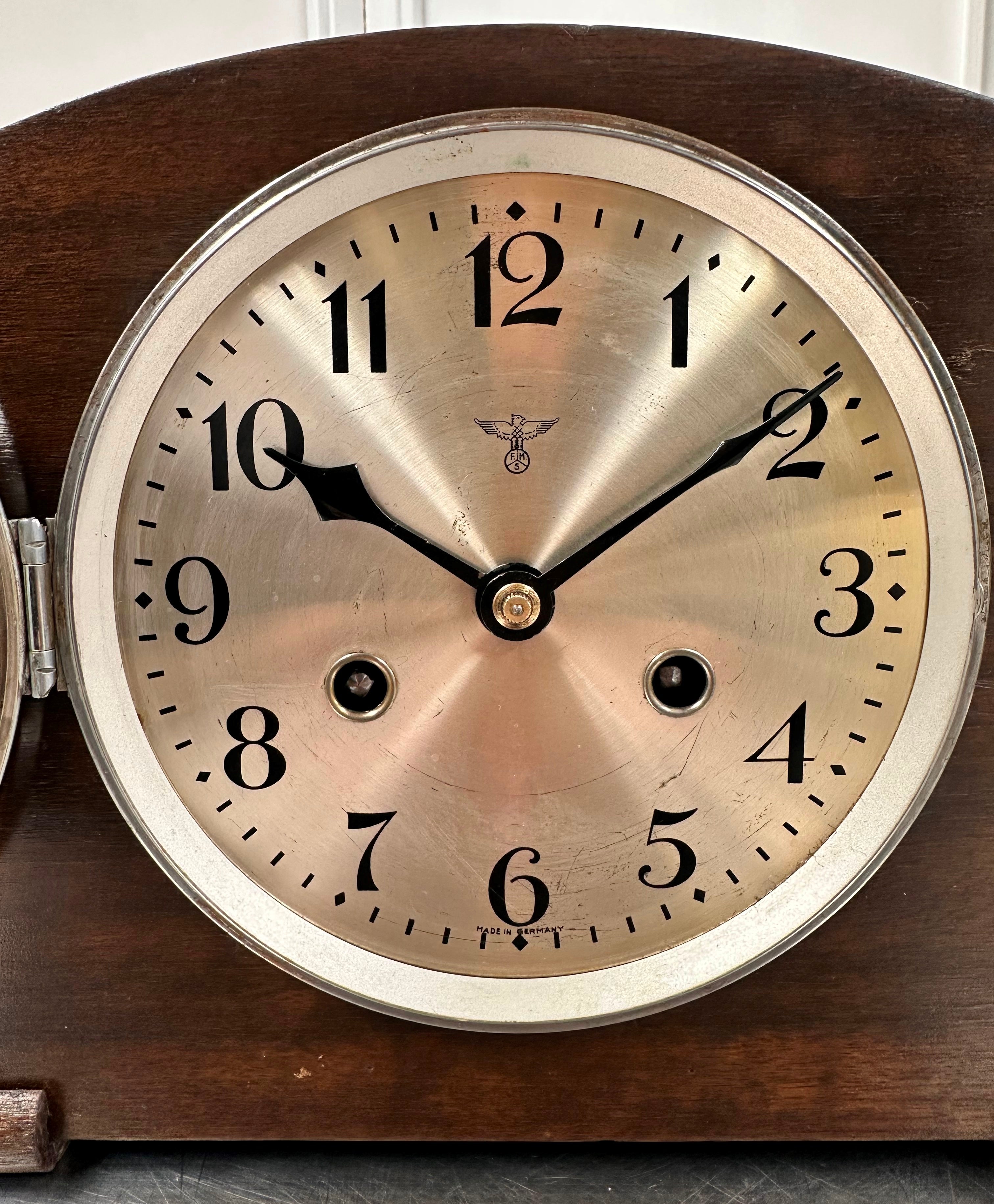 Vintage FMS Hammer on Coil Strike Pendulum Mantel Clock | Adelaide Clocks