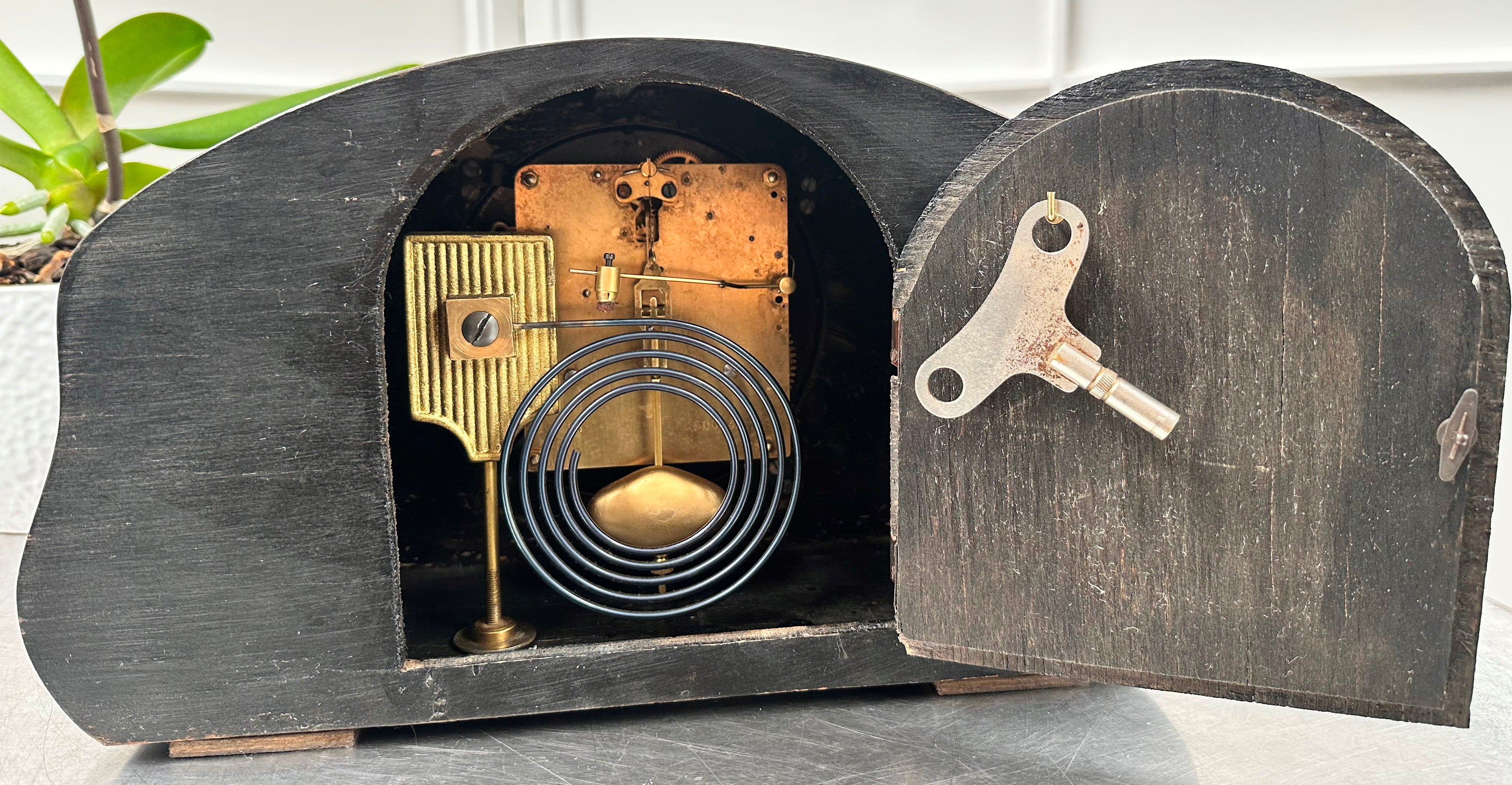 Vintage FMS Hammer on Coil Strike Pendulum Mantel Clock | Adelaide Clocks