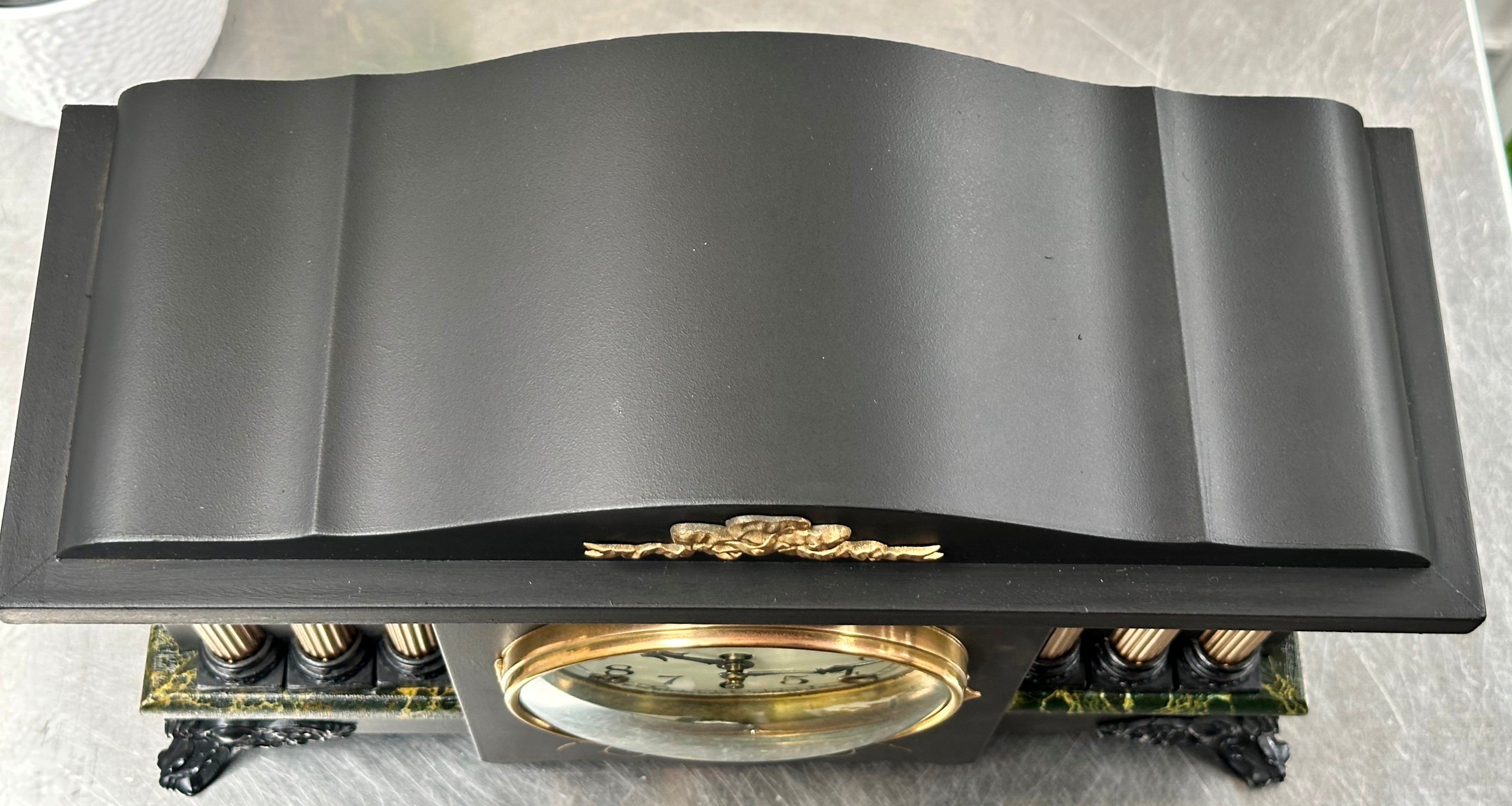 Antique Session Hammer on Bell and Coil Strike Mantel Clock | Adelaide Clocks