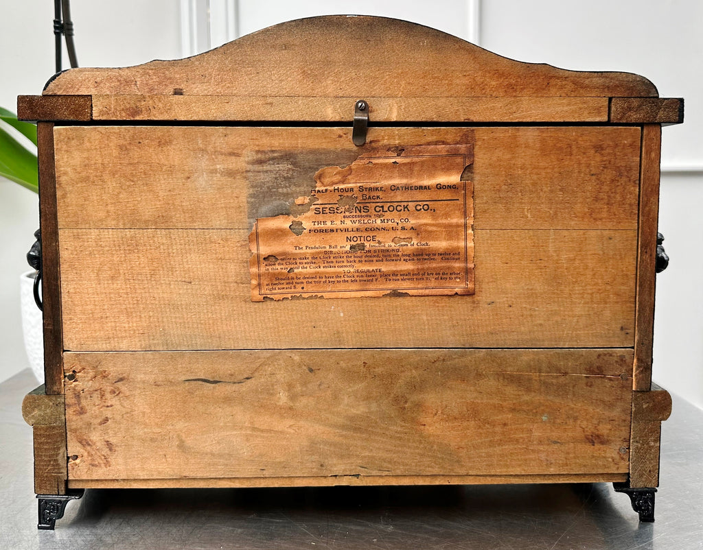 Antique Session Hammer on Bell and Coil Strike Mantel Clock | Adelaide Clocks