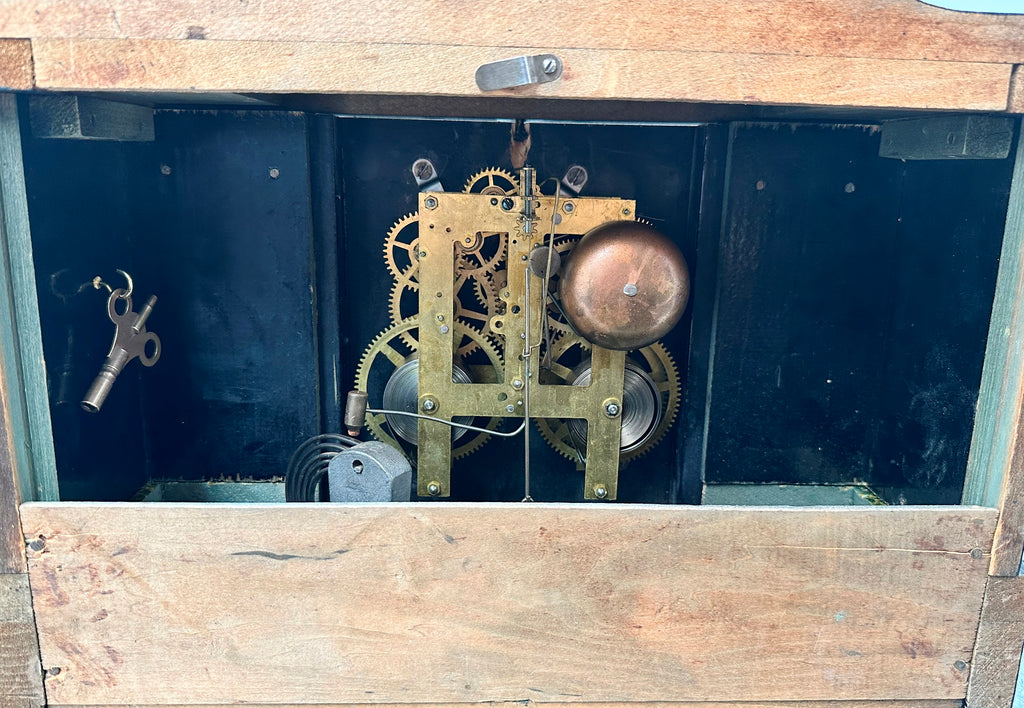 Antique Session Hammer on Bell and Coil Strike Mantel Clock | Adelaide Clocks