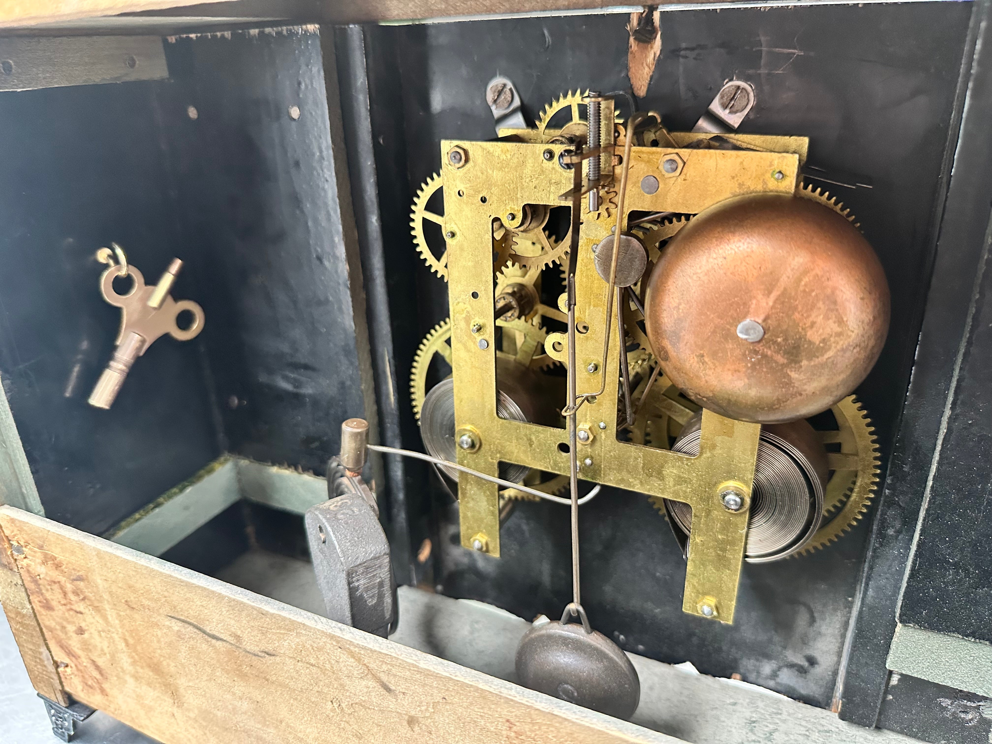 Antique Session Hammer on Bell and Coil Strike Mantel Clock | Adelaide Clocks