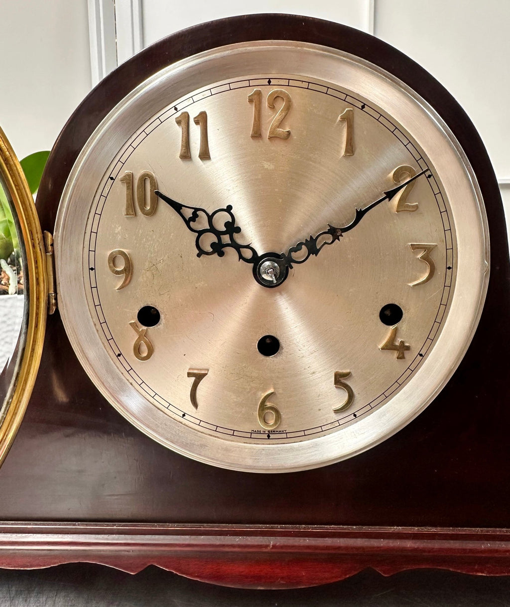 Vintage German Westminster Chime Napoleon Mahogany Mantel Clock | Adelaide Clocks