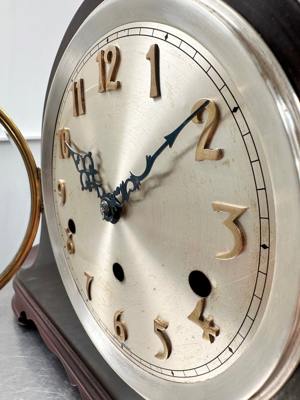 Vintage German Westminster Chime Napoleon Mahogany Mantel Clock | Adelaide Clocks