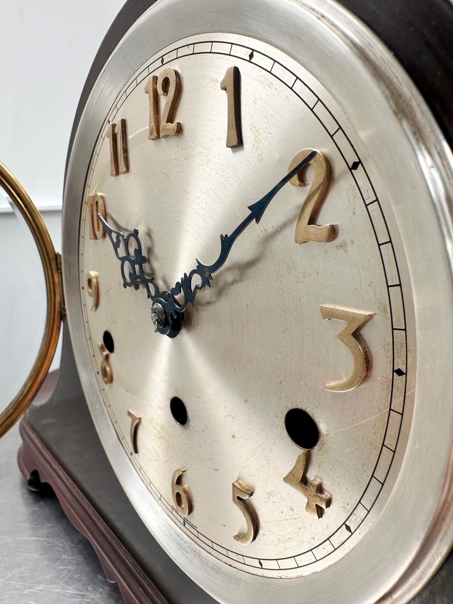 Vintage German Westminster Chime Napoleon Mahogany Mantel Clock | Adelaide Clocks