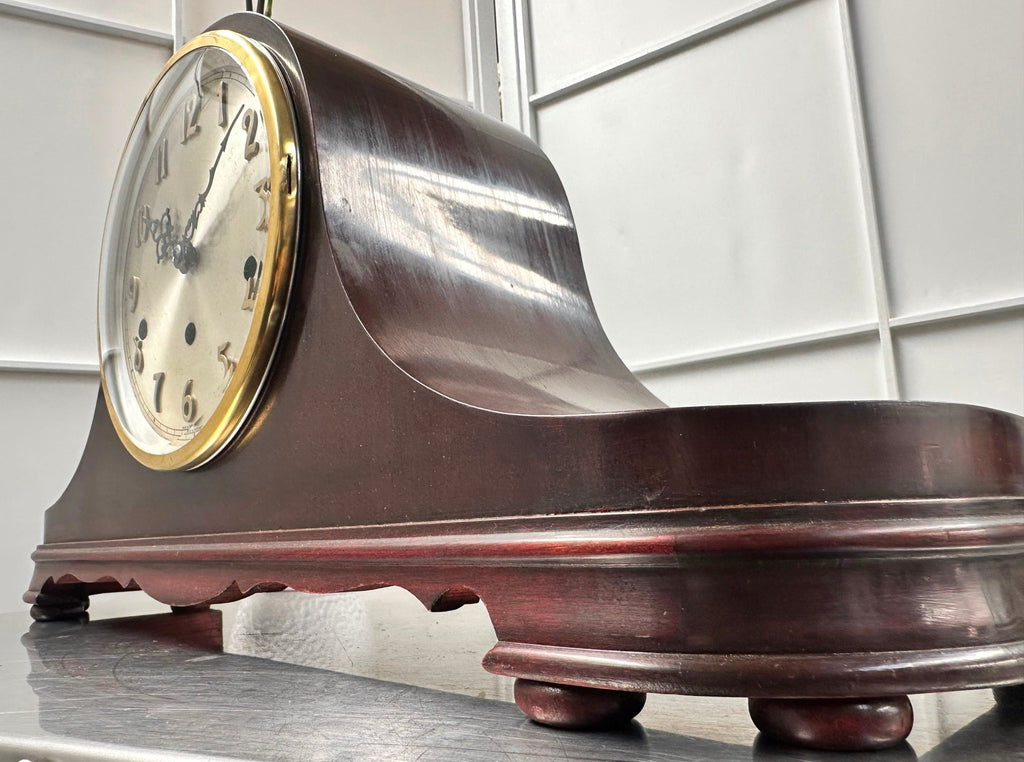 Vintage German Westminster Chime Napoleon Mahogany Mantel Clock | Adelaide Clocks