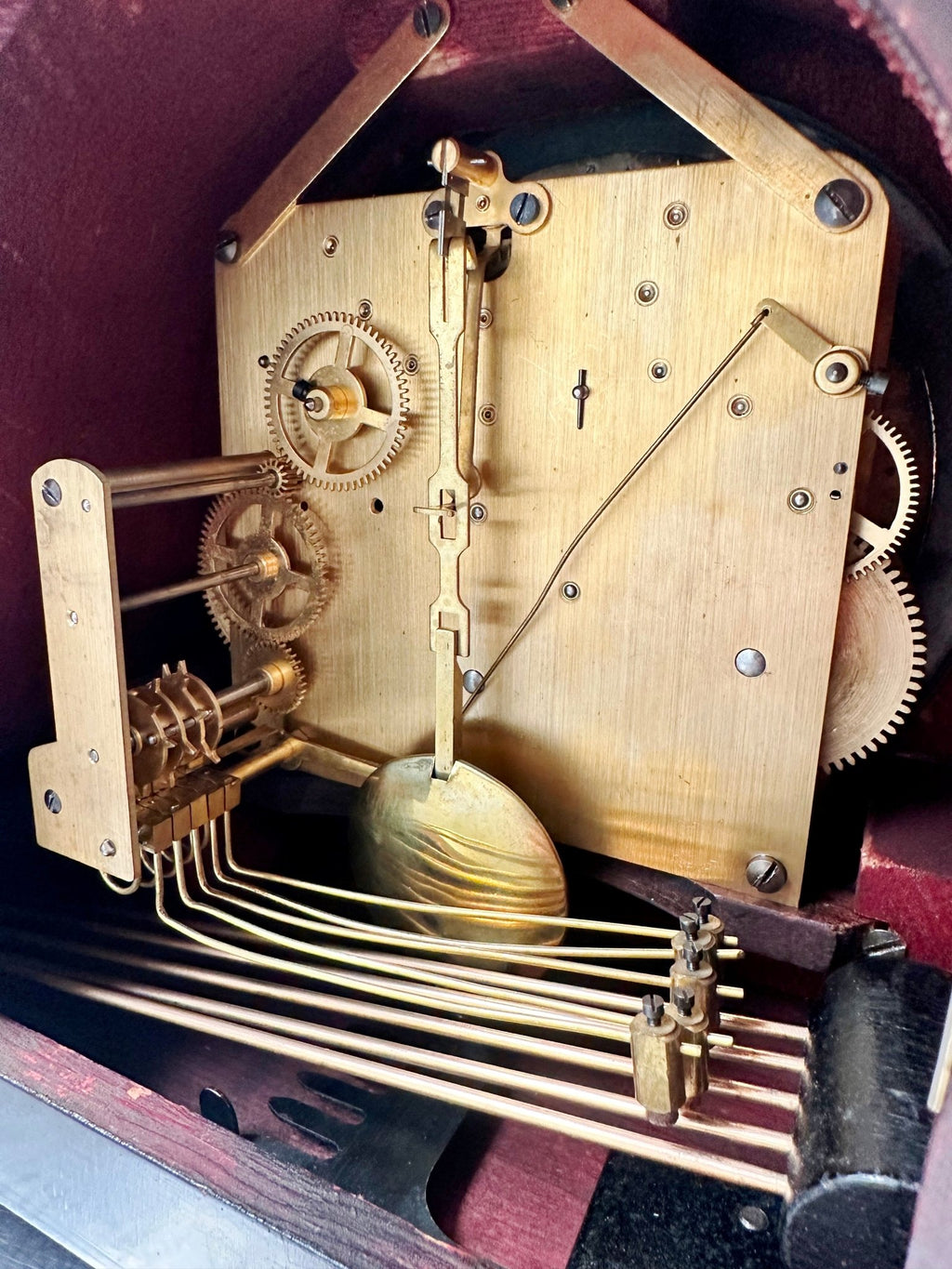 Vintage German Westminster Chime Napoleon Mahogany Mantel Clock | Adelaide Clocks