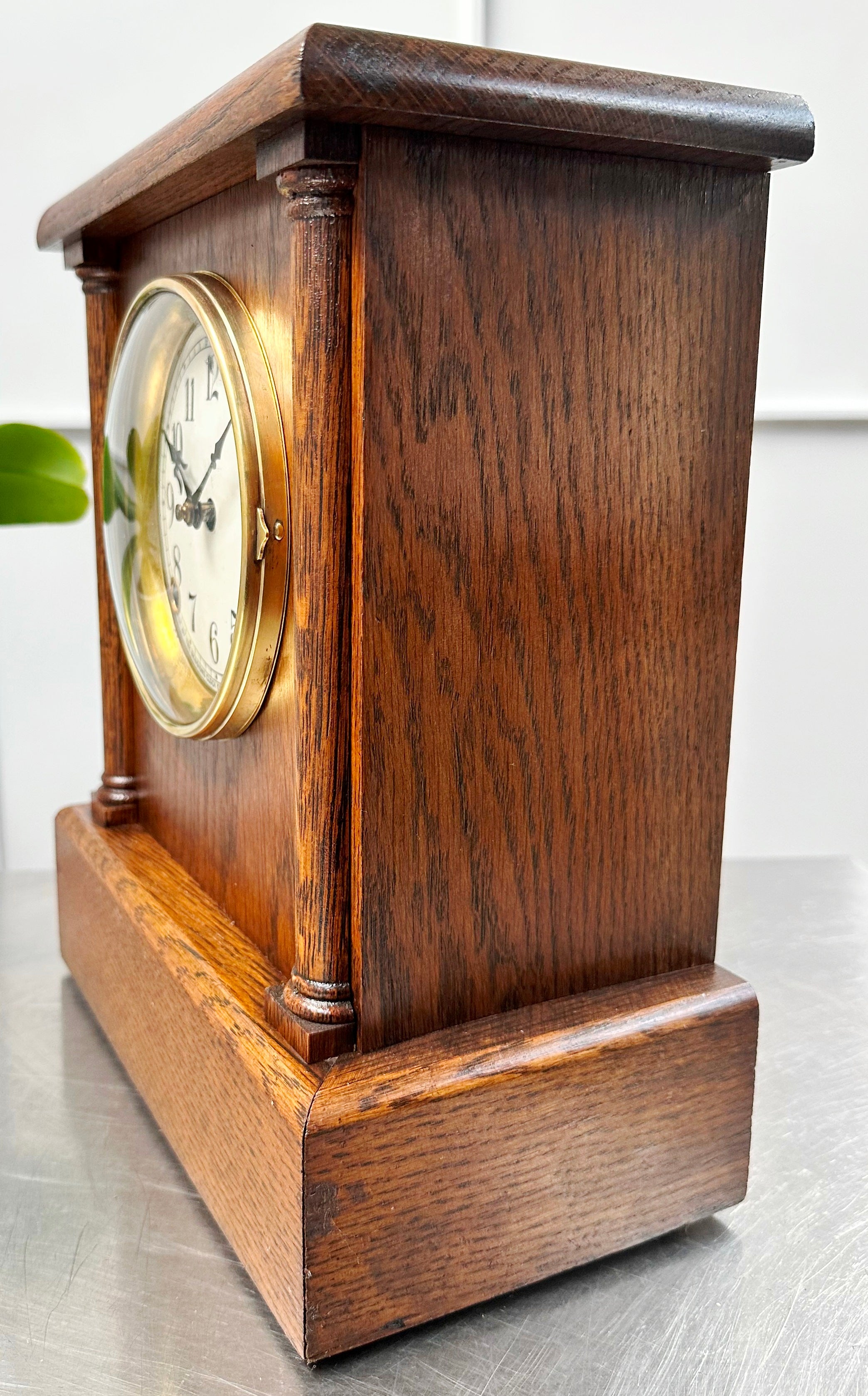 Vintage Oak Sessions Hammer Strike Mantel Clock | Adelaide Clocks