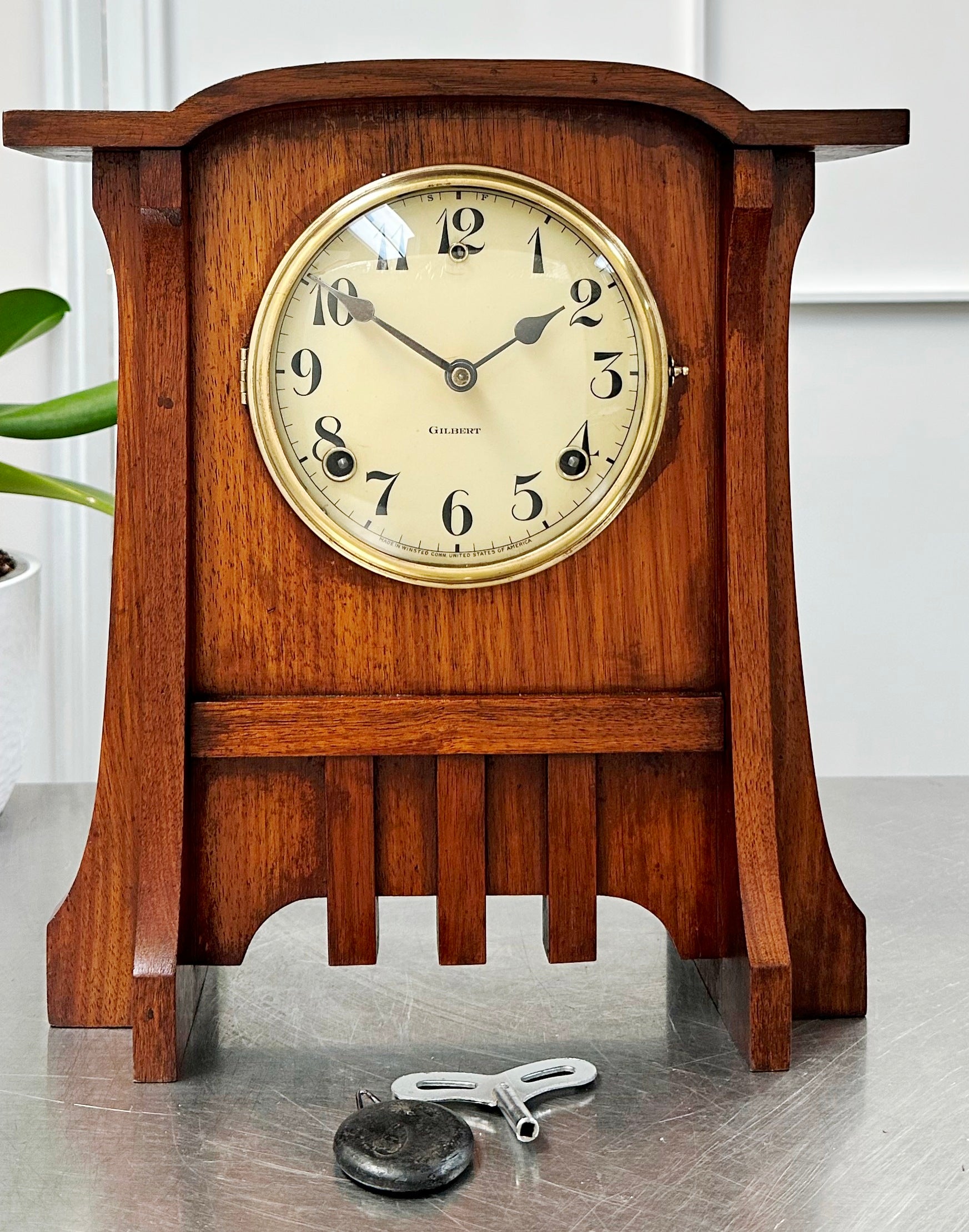Antique GILBERT U.S.A Hammer on Coil Strike Mantel Clock | Adelaide Clocks