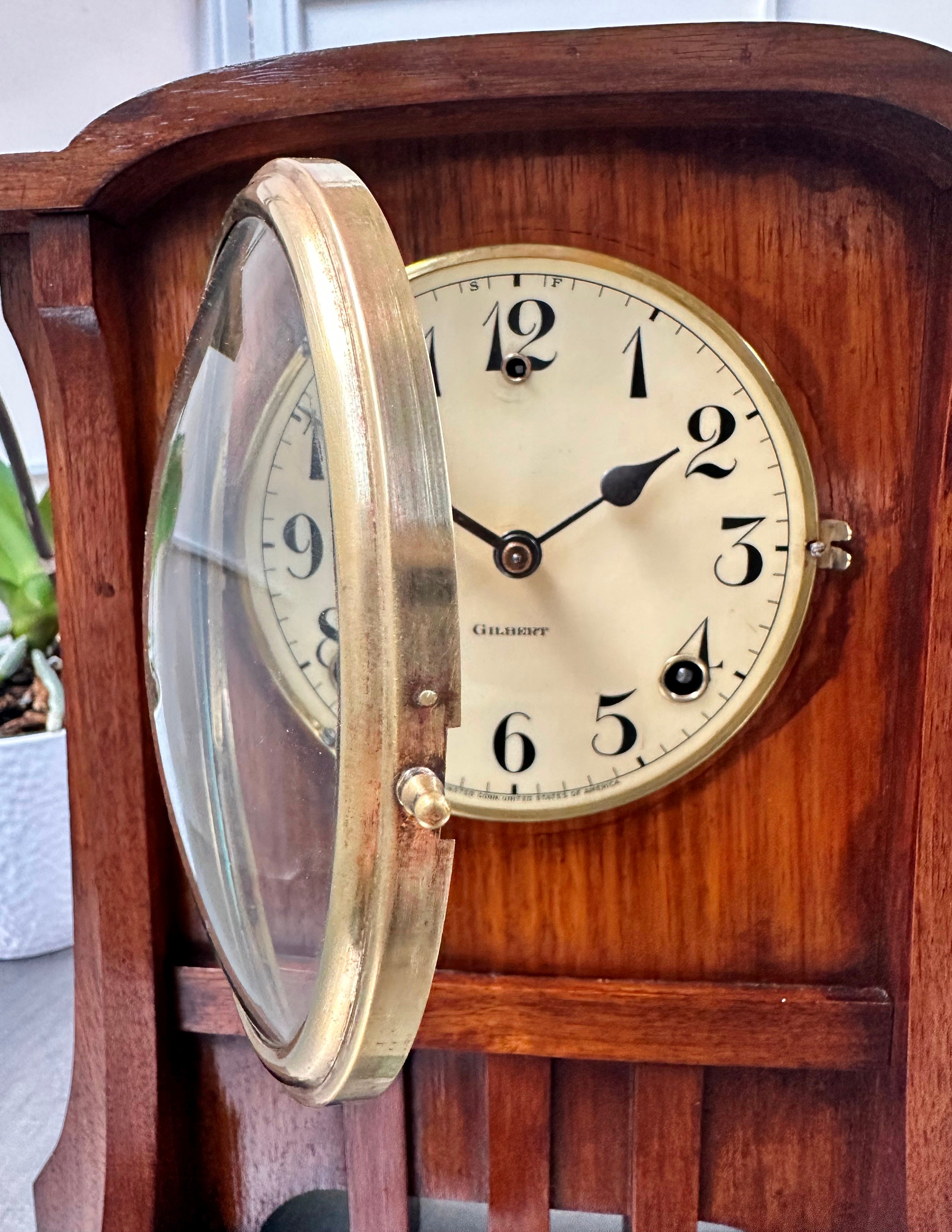 Antique GILBERT U.S.A Hammer on Coil Strike Mantel Clock | Adelaide Clocks