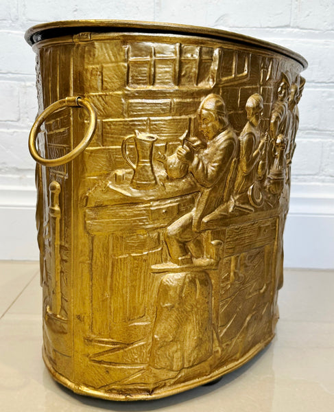 Vintage Embossed Coal Scuttle Fire Box | Adelaide Clocks