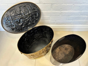 Vintage Embossed Coal Scuttle Fire Box | Adelaide Clocks