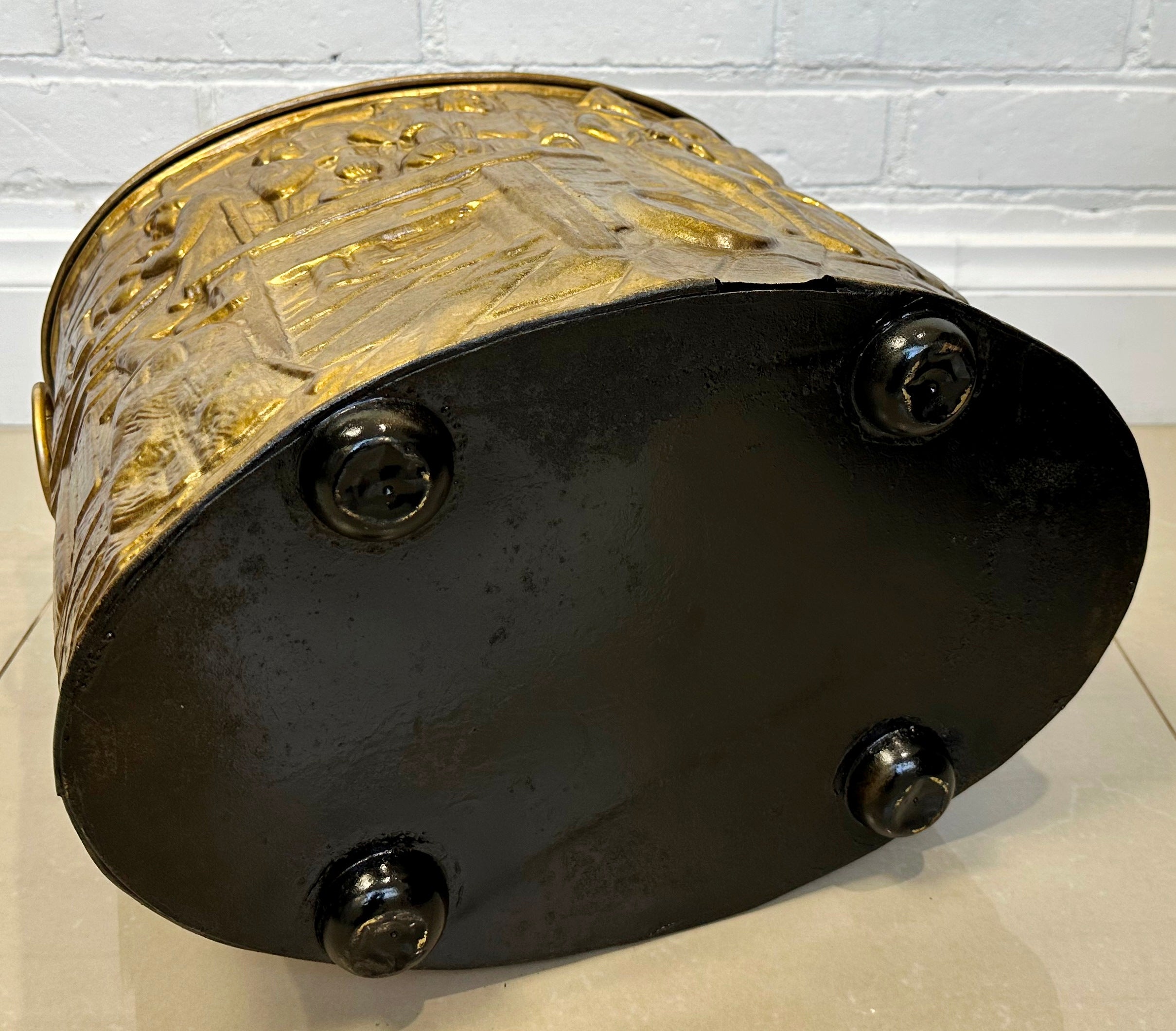 Vintage Embossed Coal Scuttle Fire Box | Adelaide Clocks