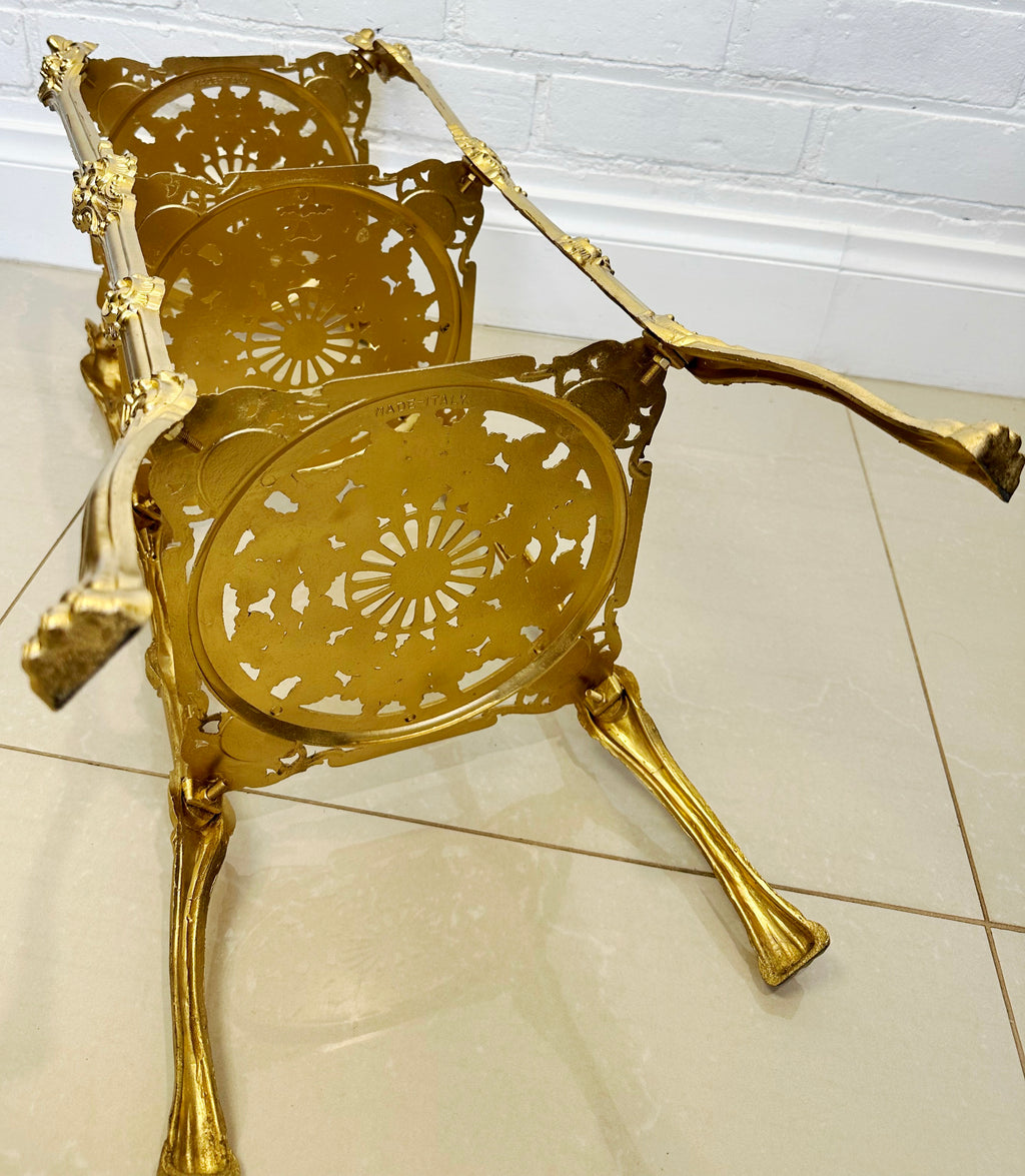 Vintage Cast Iron 3x Tier Gold Planter Stand | Adelaide Clocks