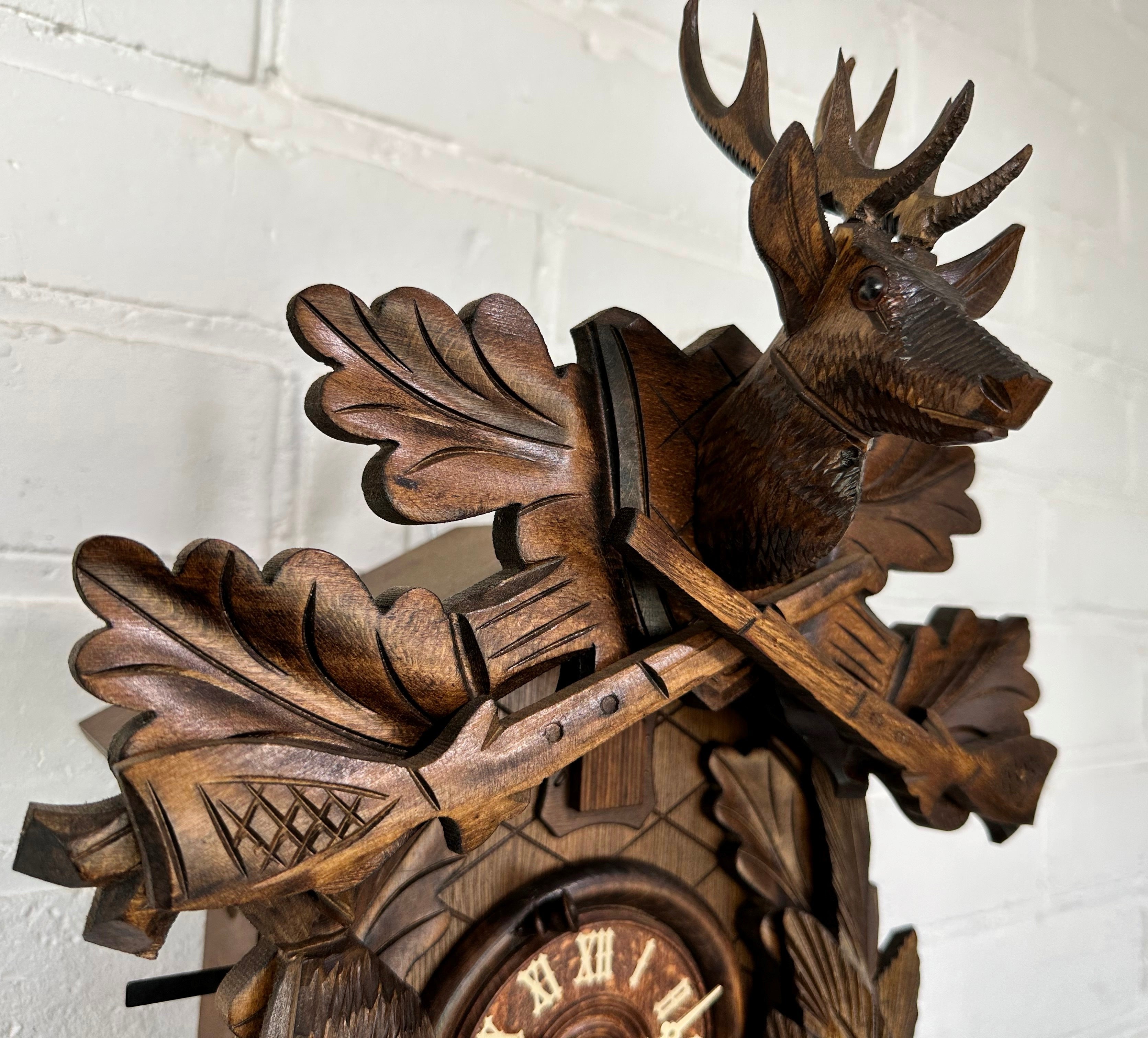 Vintage Black Forest Hunters Musical Bird Chime Cuckoo Wall Clock | Adelaide Clocks