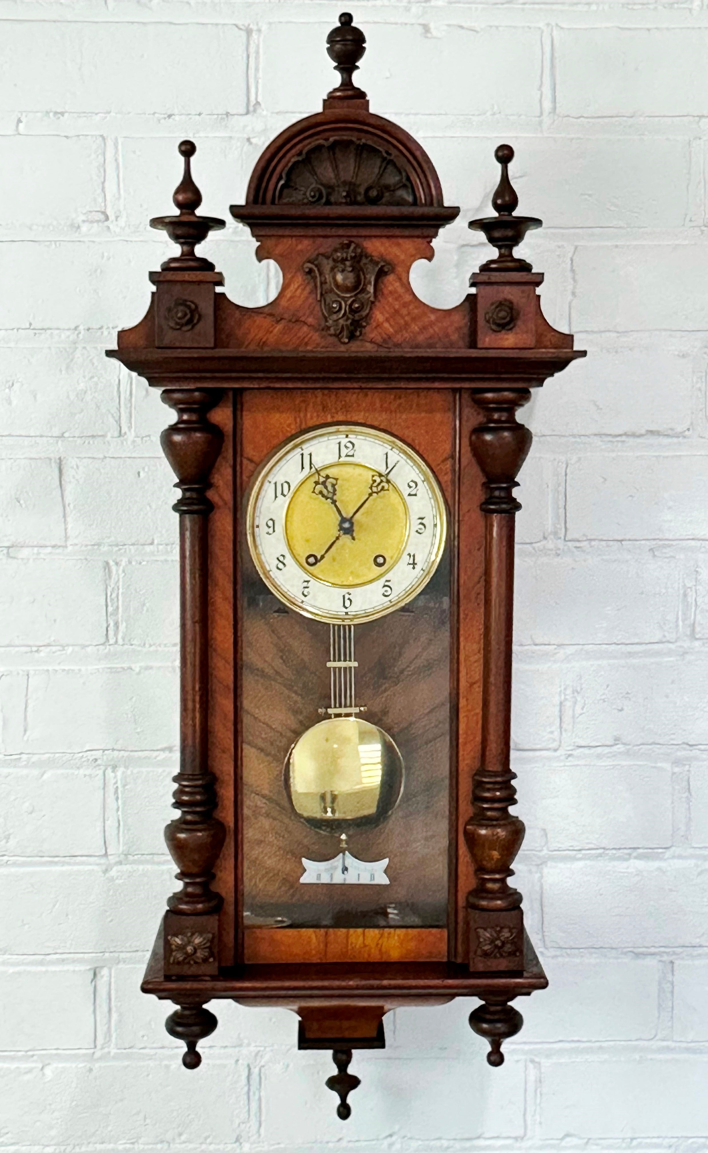 Antique L.F.S. Bim Bam Regulator Pendulum Strike Wall Clock | Adelaide Clocks