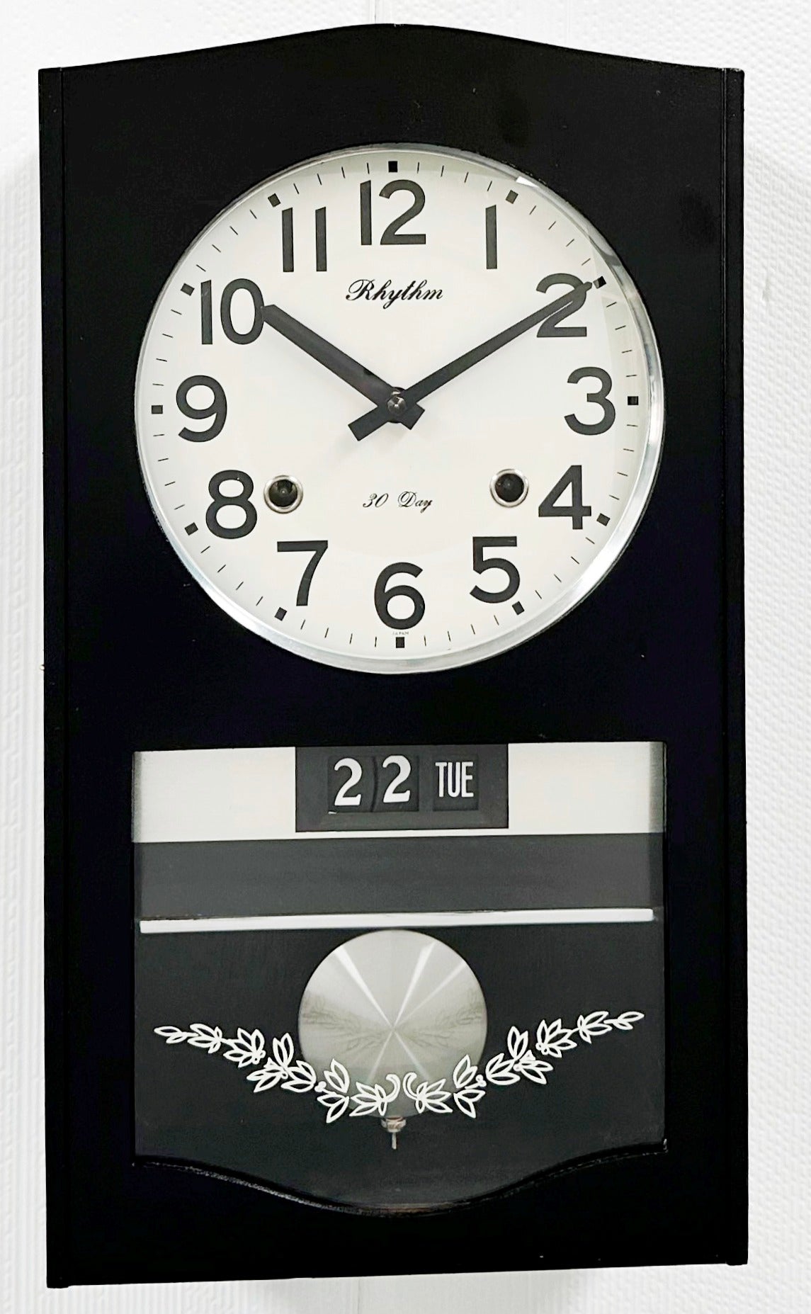 Vintage Rhythm 30 Day Time & Calendar Japan Wall Clock | Adelaide Clocks