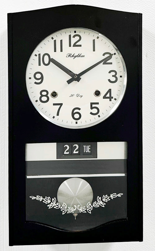 Vintage Rhythm 30 Day Time & Calendar Japan Wall Clock | Adelaide Clocks
