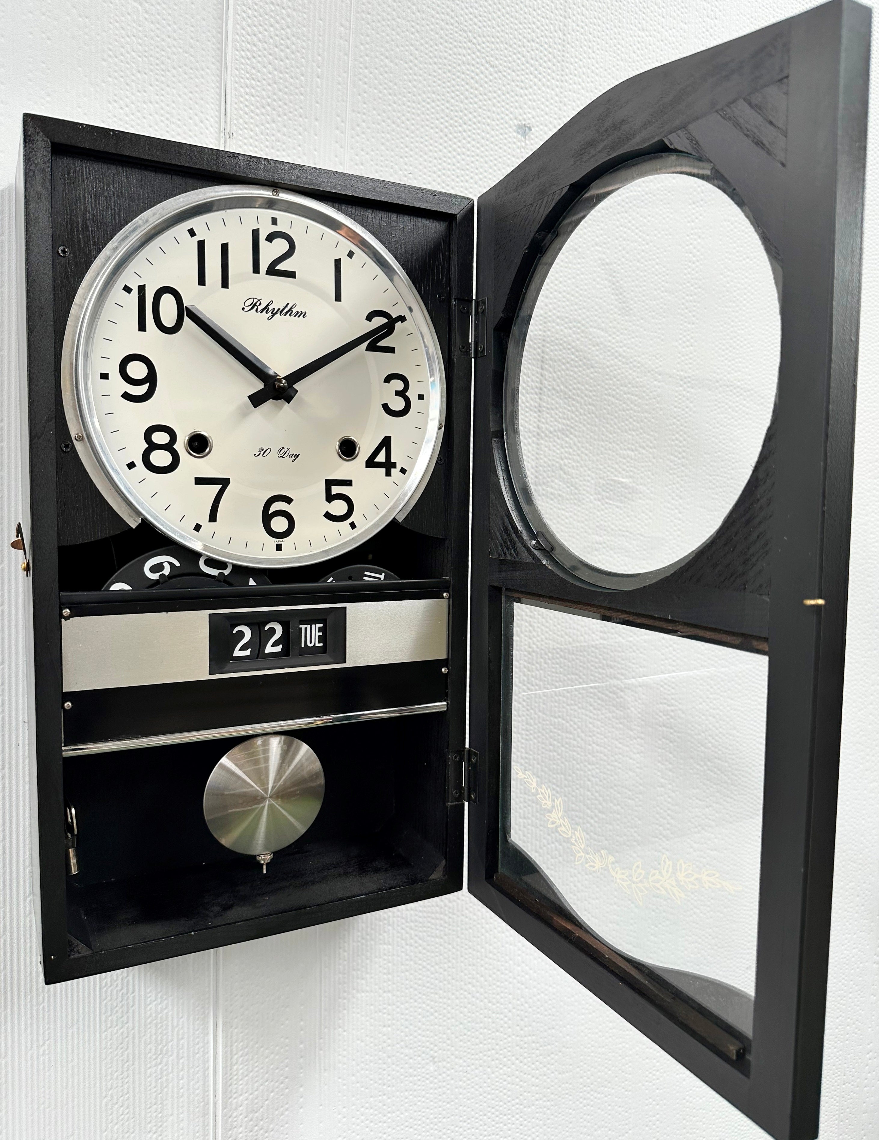 Vintage Rhythm 30 Day Time & Calendar Japan Wall Clock | Adelaide Clocks