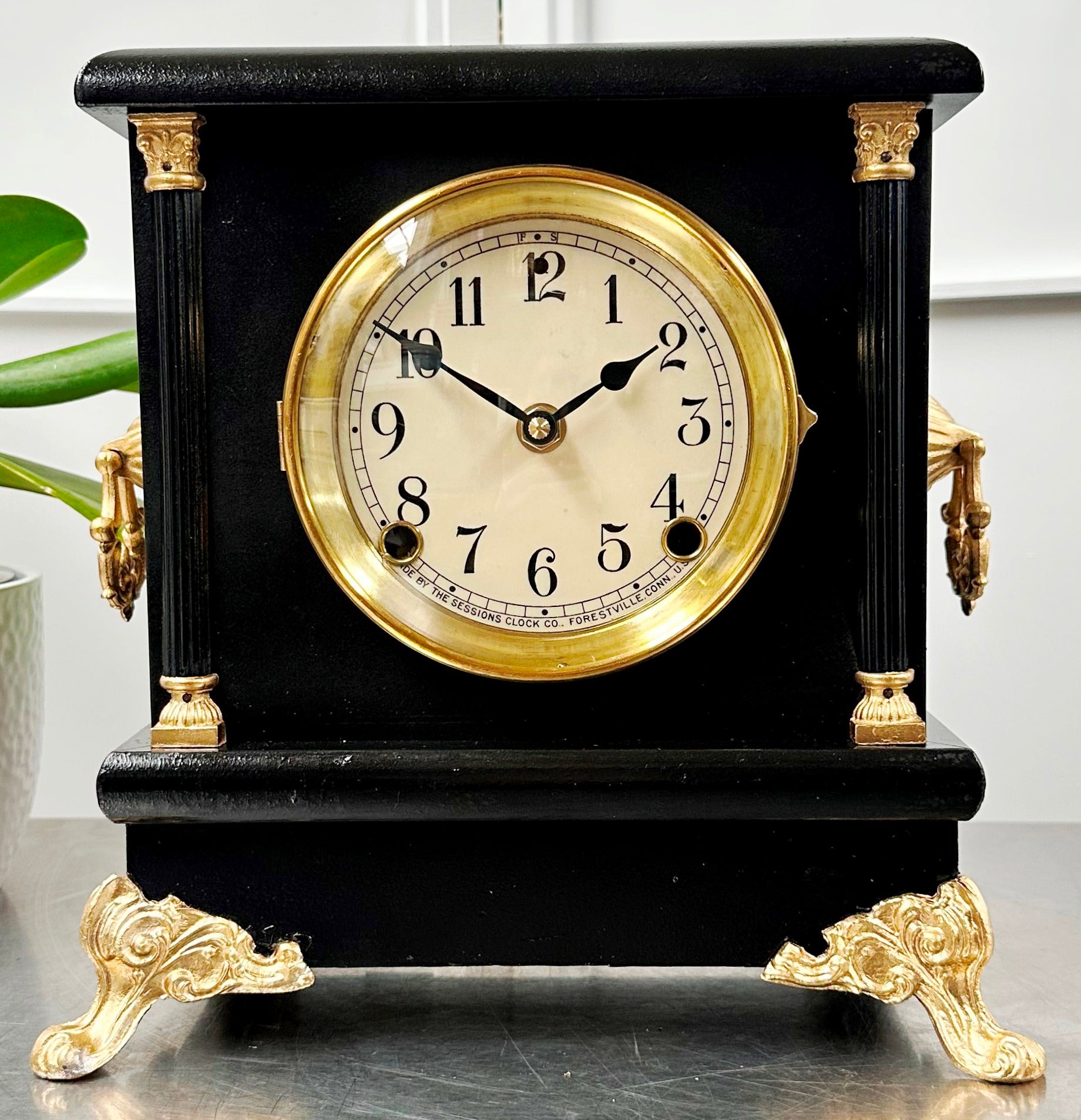 Antique Sessions Battery Mantel Clock | Adelaide Clocks