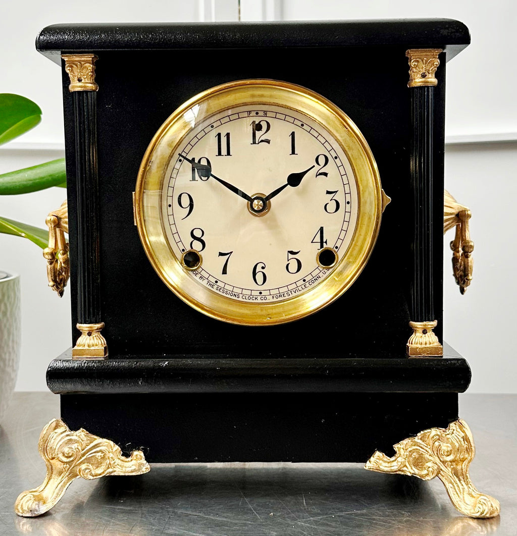 Antique Sessions Battery Mantel Clock | Adelaide Clocks
