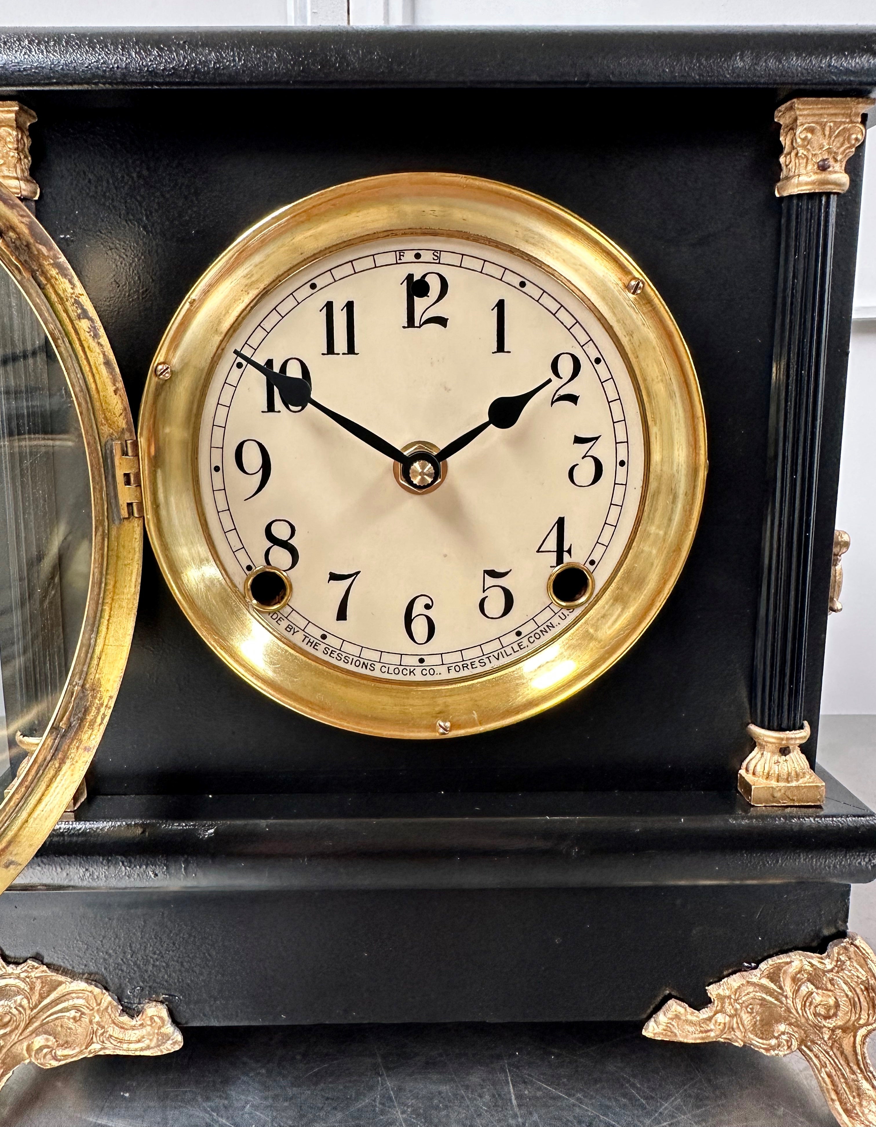 Antique Sessions Battery Mantel Clock | Adelaide Clocks