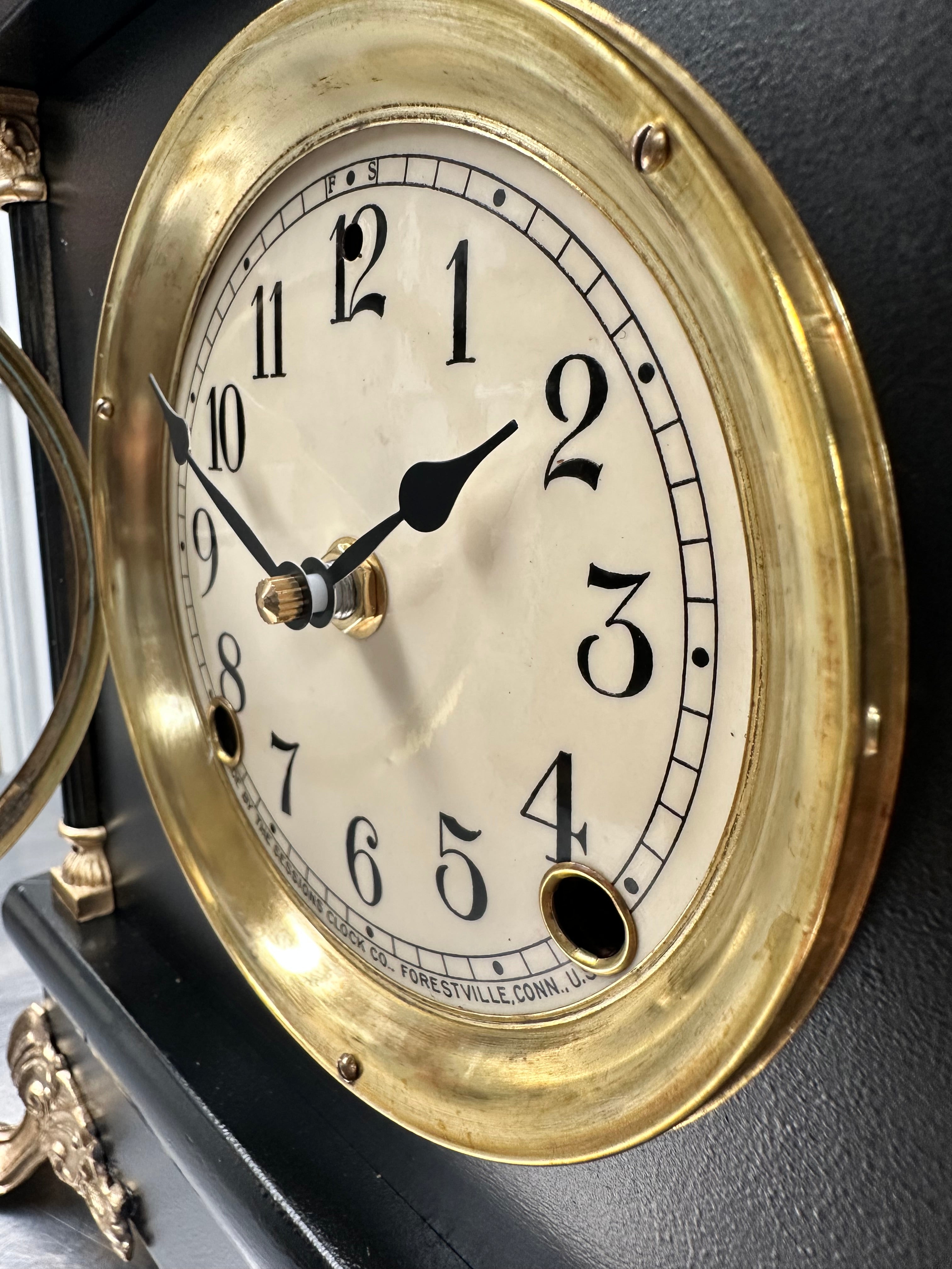 Antique Sessions Battery Mantel Clock | Adelaide Clocks
