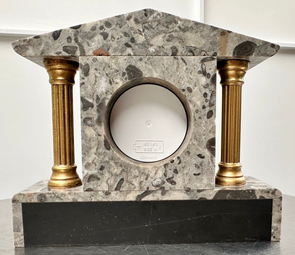 Vintage Marble Petite Mantel Clock with Hermle Quartz Mechanism | Adelaide Clocks