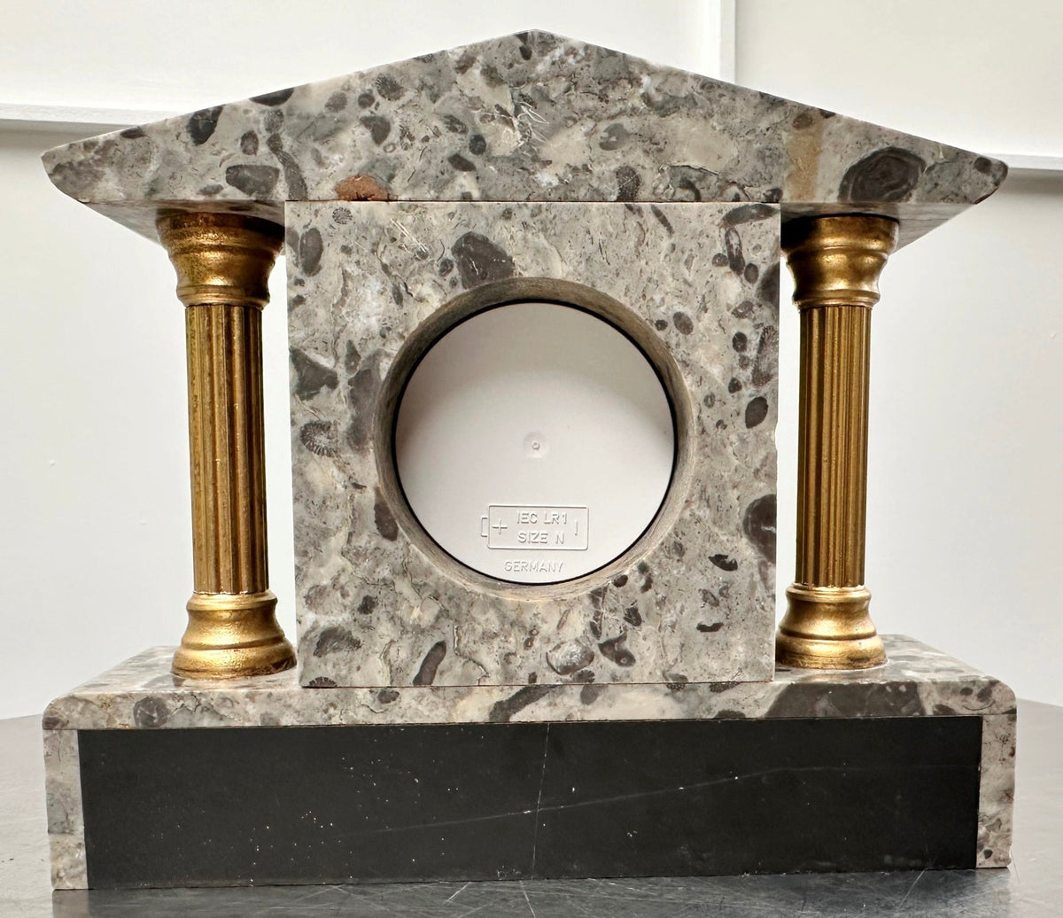 Vintage Marble Petite Mantel Clock with Hermle Quartz Mechanism | Adelaide Clocks