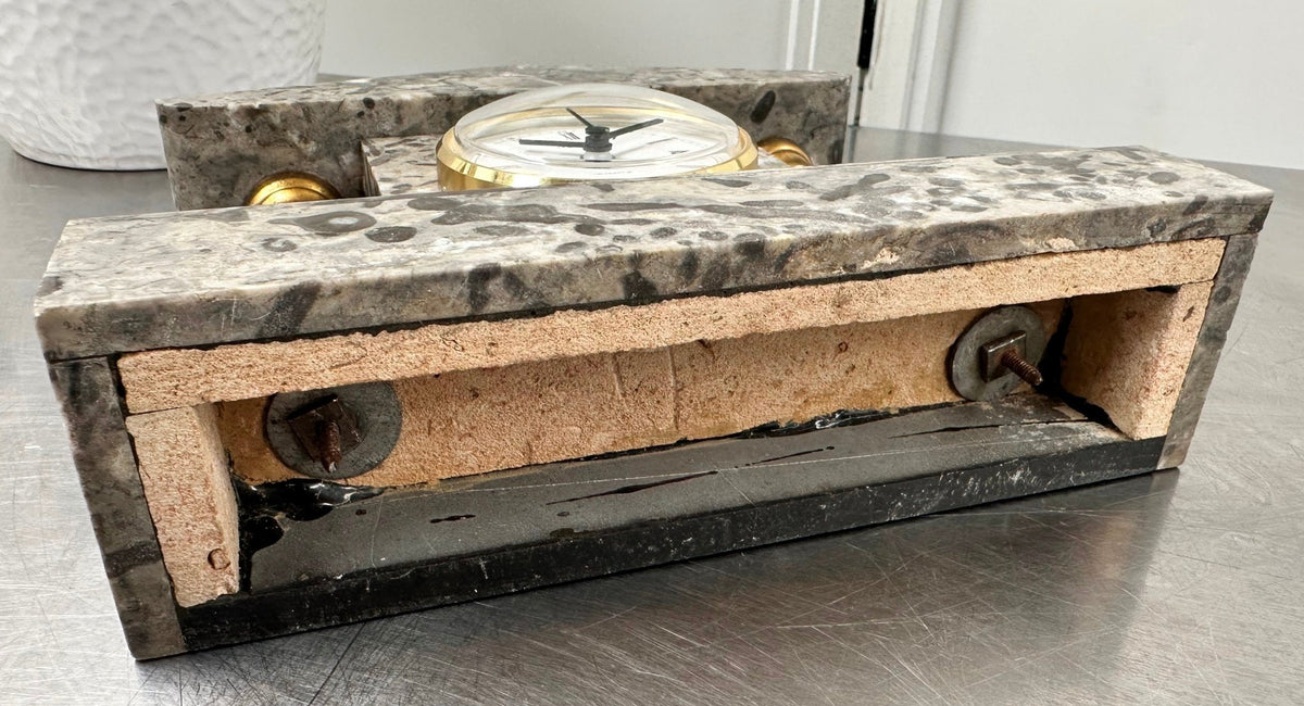 Vintage Marble Petite Mantel Clock with Hermle Quartz Mechanism | Adelaide Clocks