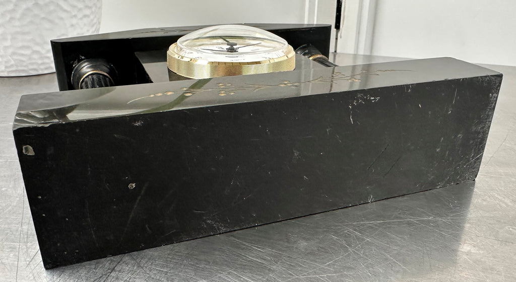 Vintage Slate & Marble Petite Mantel Clock with Hermle Quartz Mechanism | Adelaide Clocks