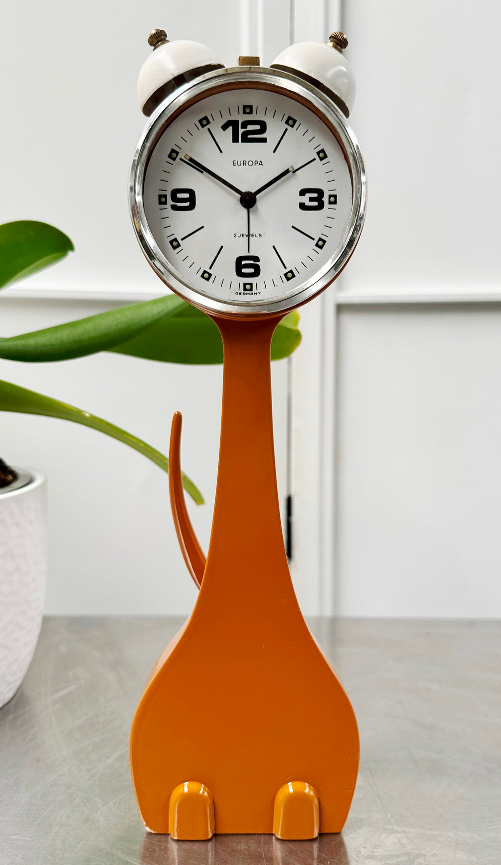 Vintage Europa CAT German Twin Bell Alarm Bedside Desk Clock | Adelaide Clocks