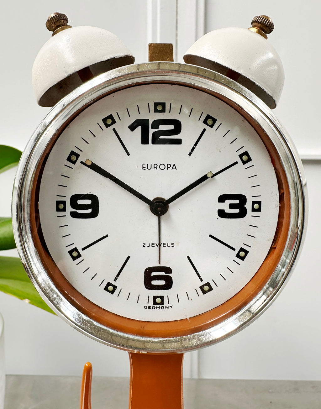 Vintage Europa CAT German Twin Bell Alarm Bedside Desk Clock | Adelaide Clocks