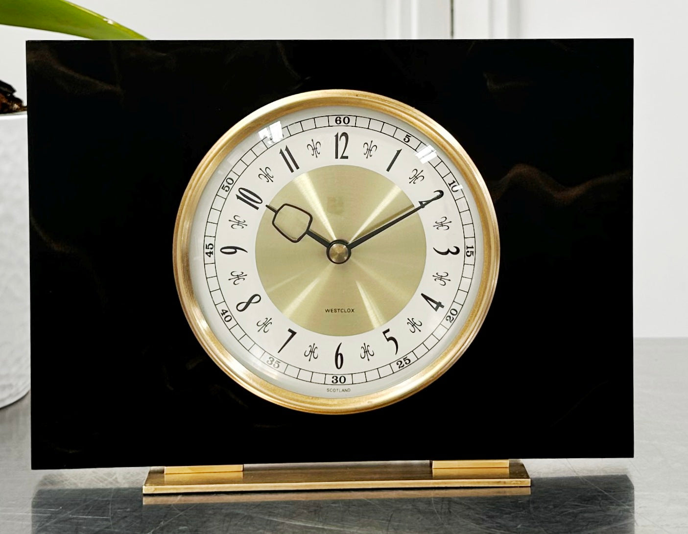 Vintage Black Marble Westclox Scotland Mantel Clock | Adelaide Clocks