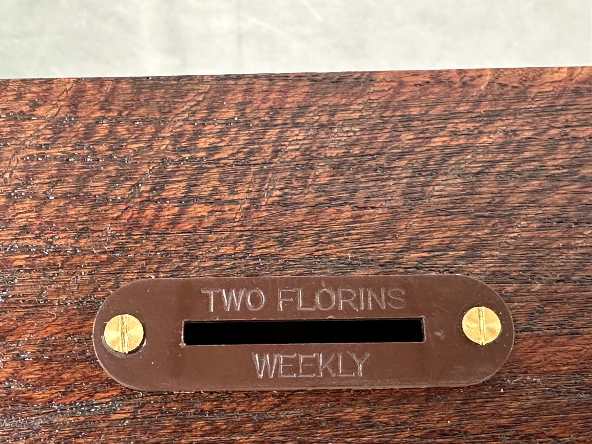 Vintage Two Florins Time Saver Weekly Money Mantel Clock | Adelaide Clocks