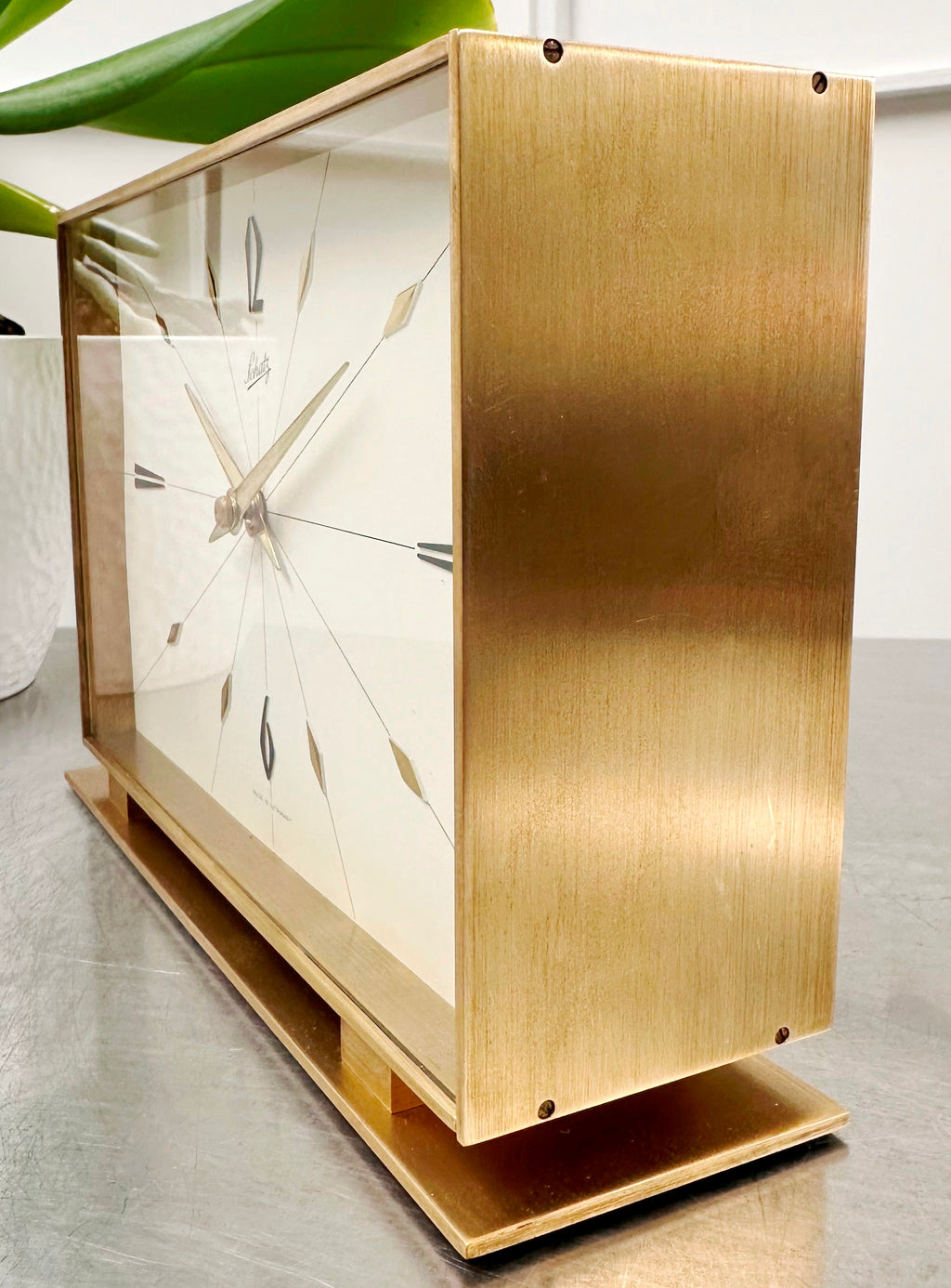 Vintage AUG SCHATZ & SOHNE BRS Germany Bim Bam Mantel Clock | Adelaide Clocks