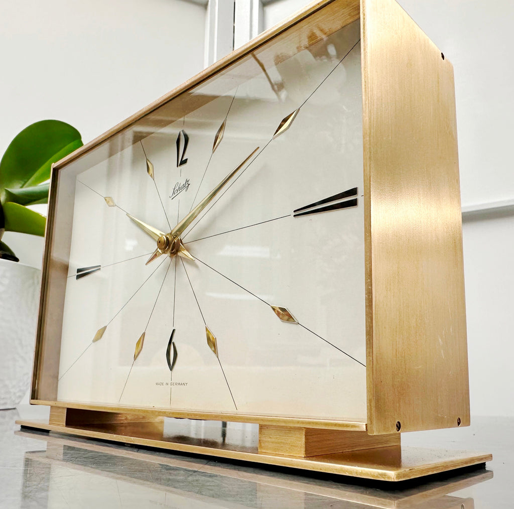 Vintage AUG SCHATZ & SOHNE BRS Germany Bim Bam Mantel Clock | Adelaide Clocks