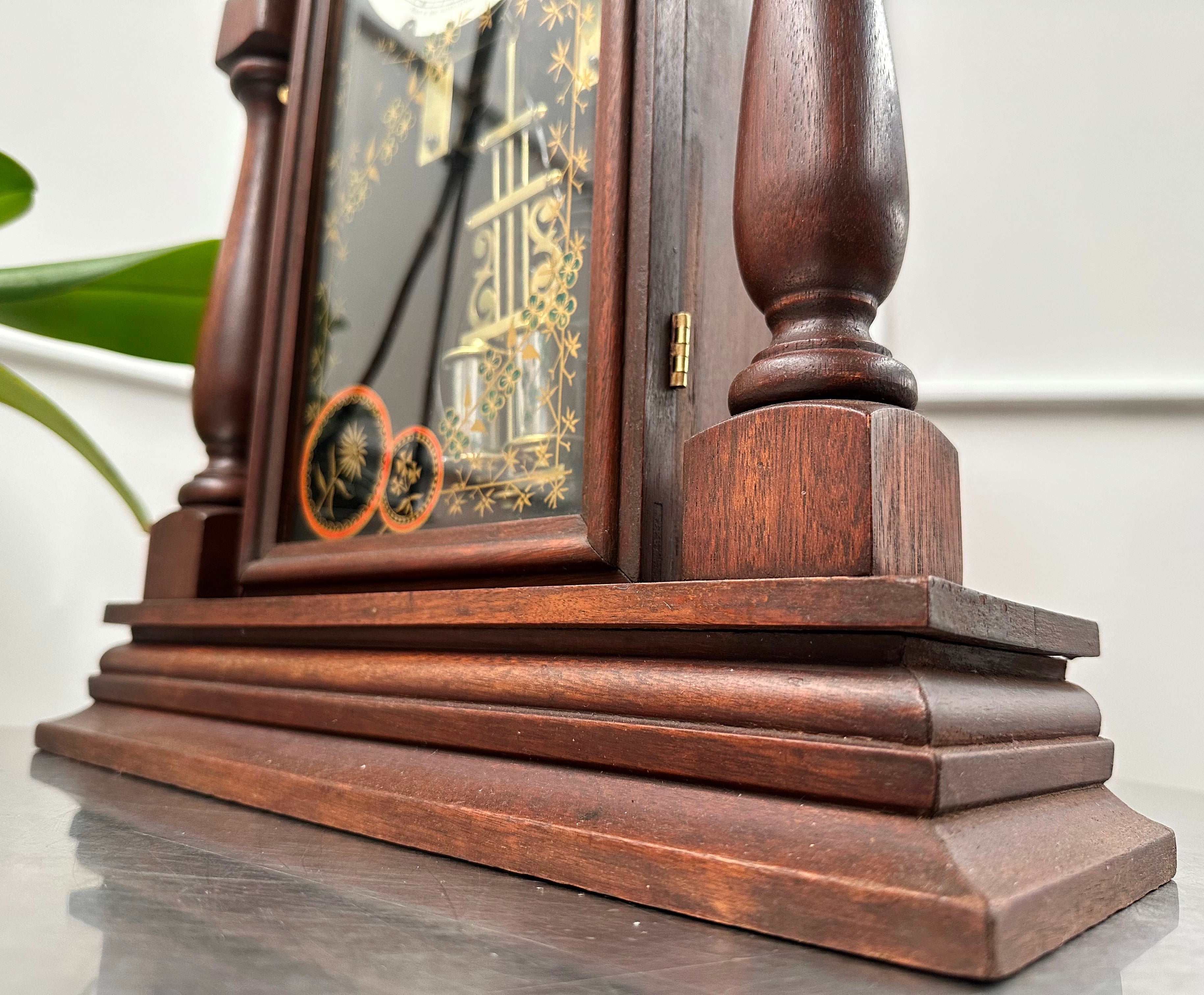 Antique New Haven Hammer on Coil Pendulum Mantel Clock | Adelaide Clocks