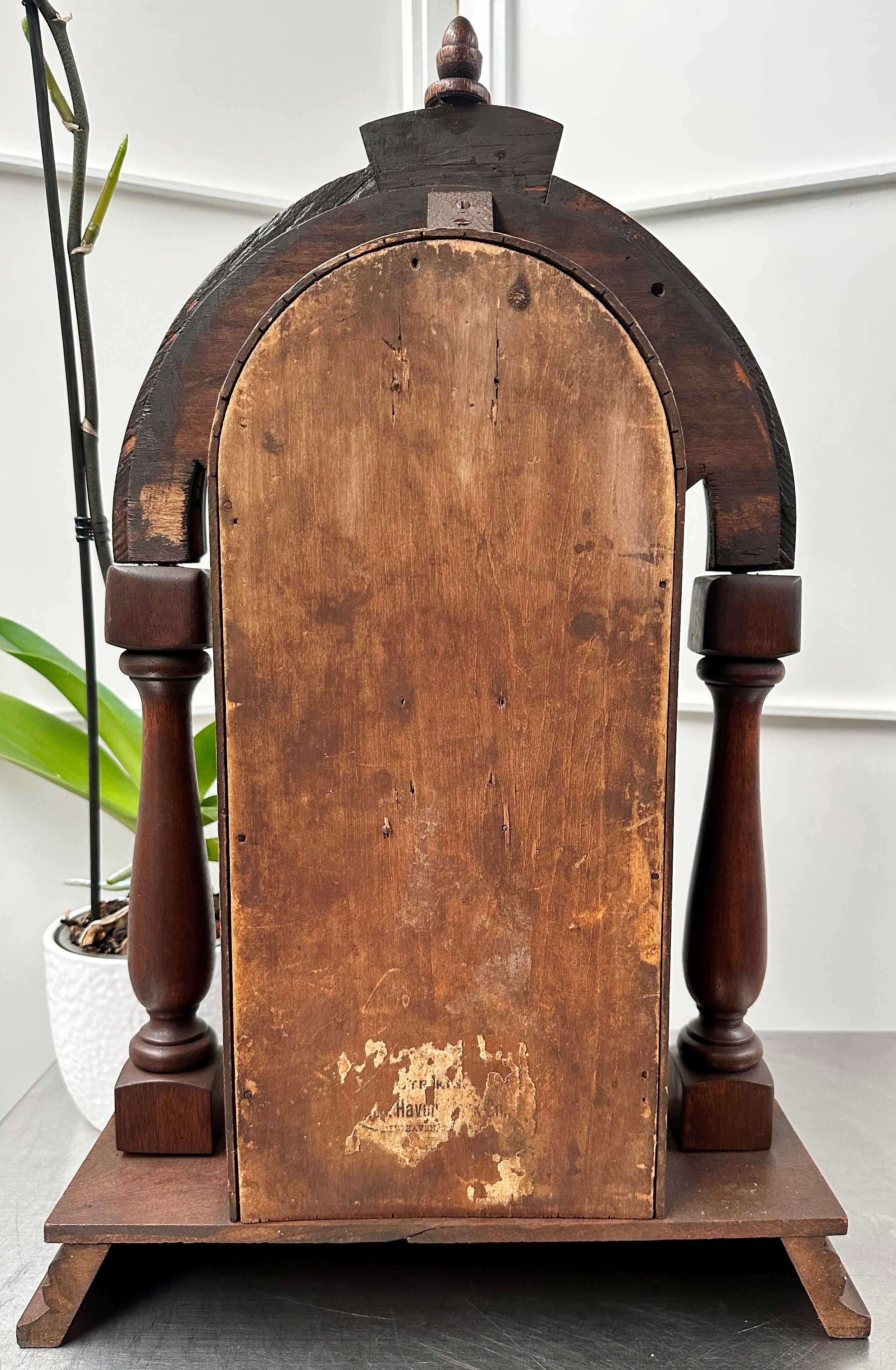 Antique New Haven Hammer on Coil Pendulum Mantel Clock | Adelaide Clocks