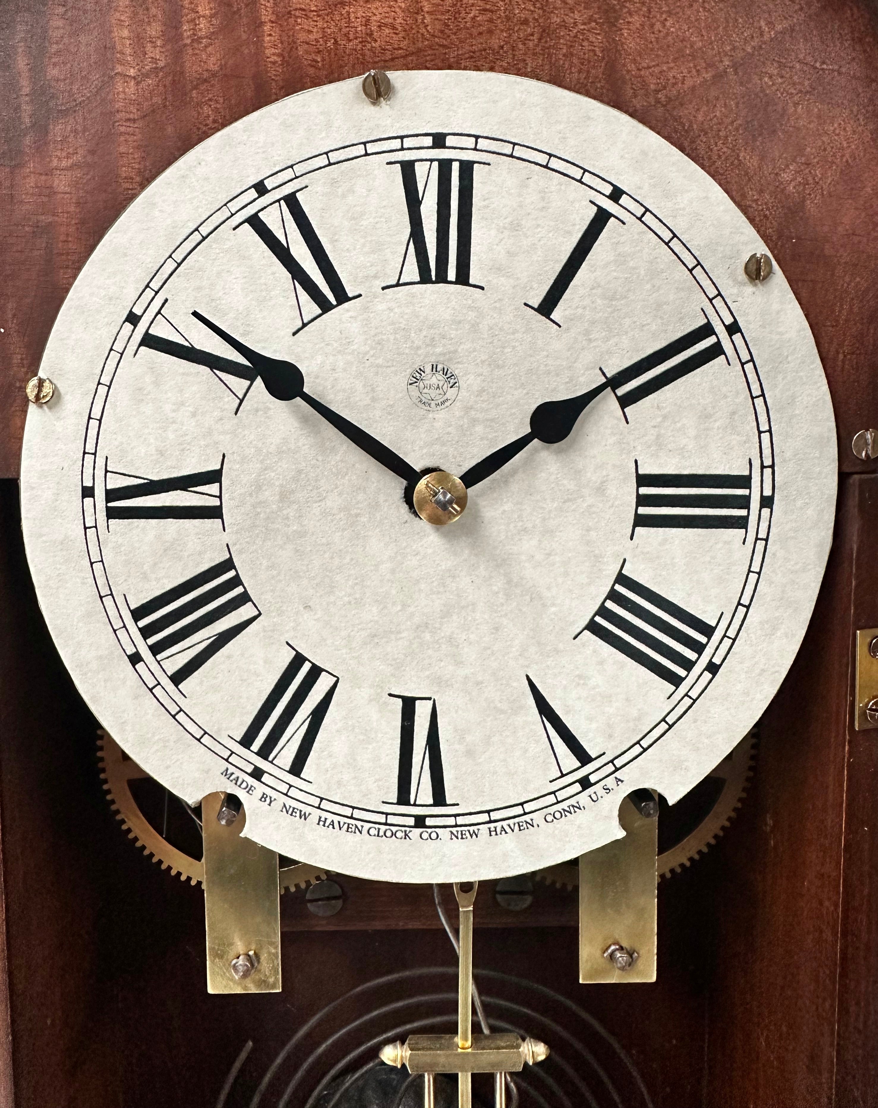 Antique New Haven Hammer on Coil Pendulum Mantel Clock | Adelaide Clocks