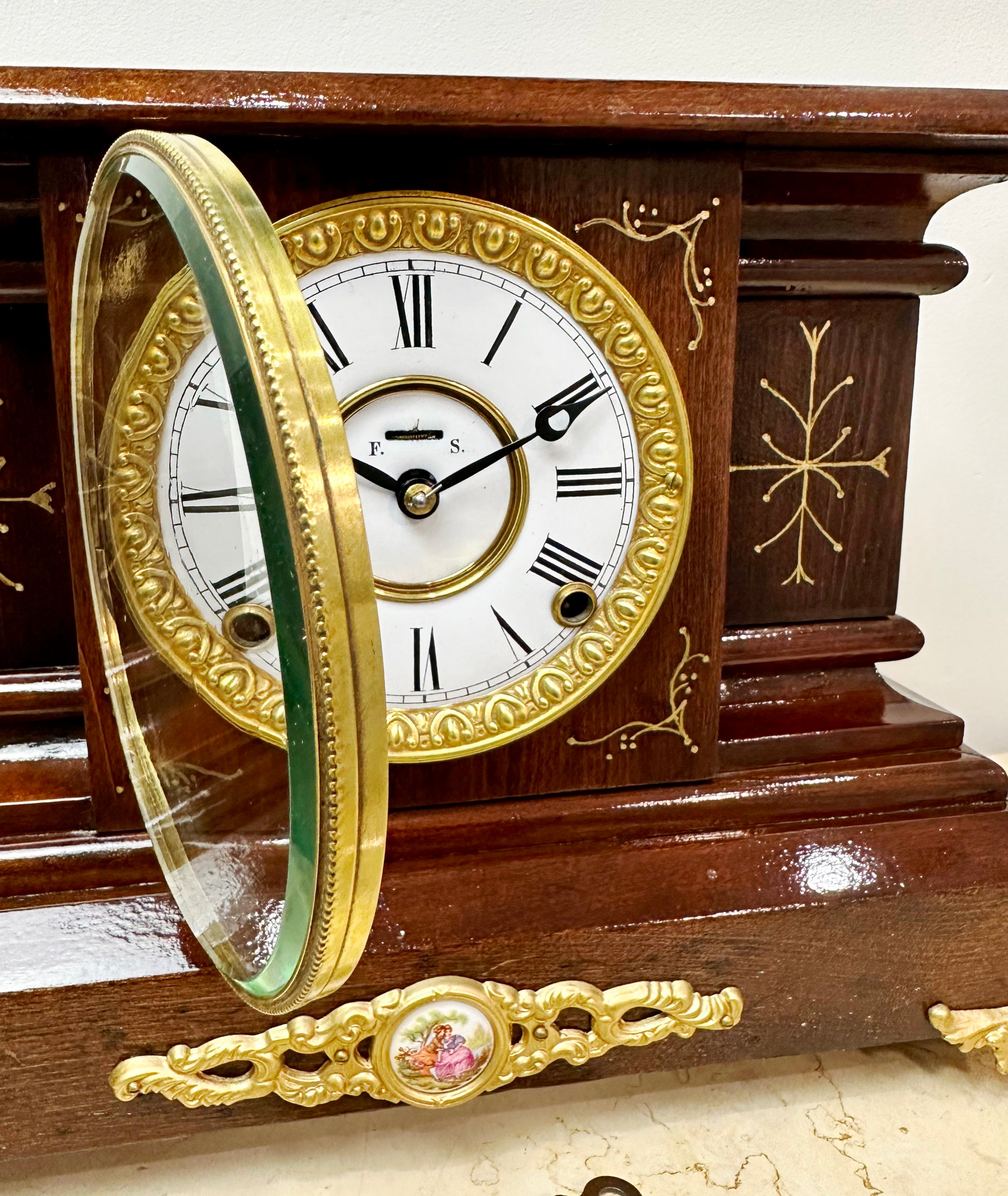 Antique Hammer on Coil Chime Mantel Clock | Adelaide Clocks