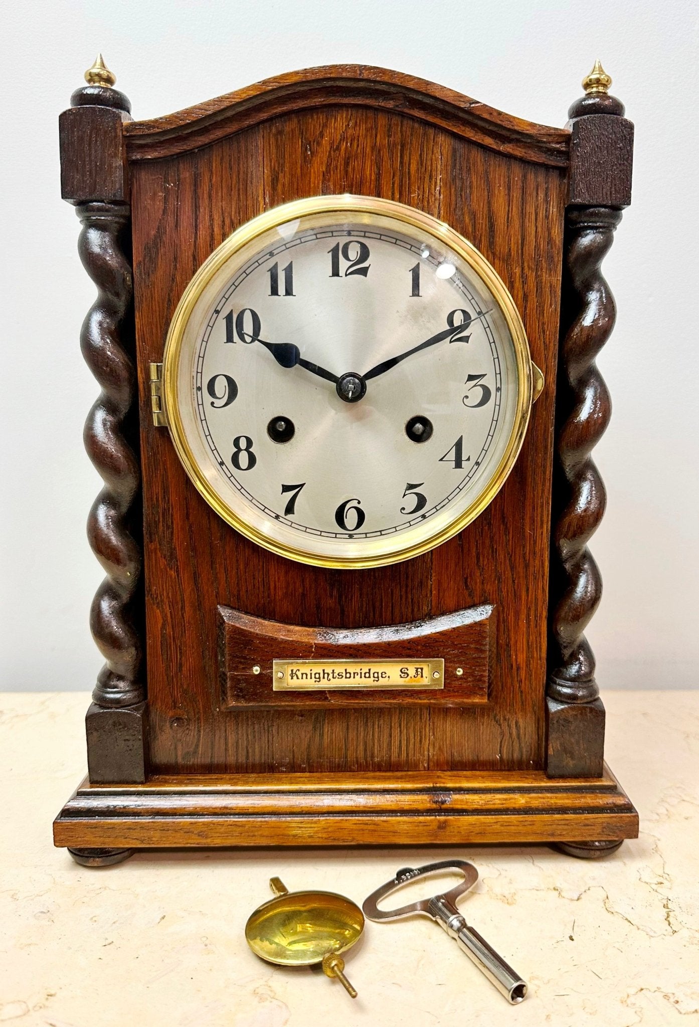 Only Clocks Antique Knightsbridge S.A. Hammer on Coil Chime Mantel Clock | Adelaide ...